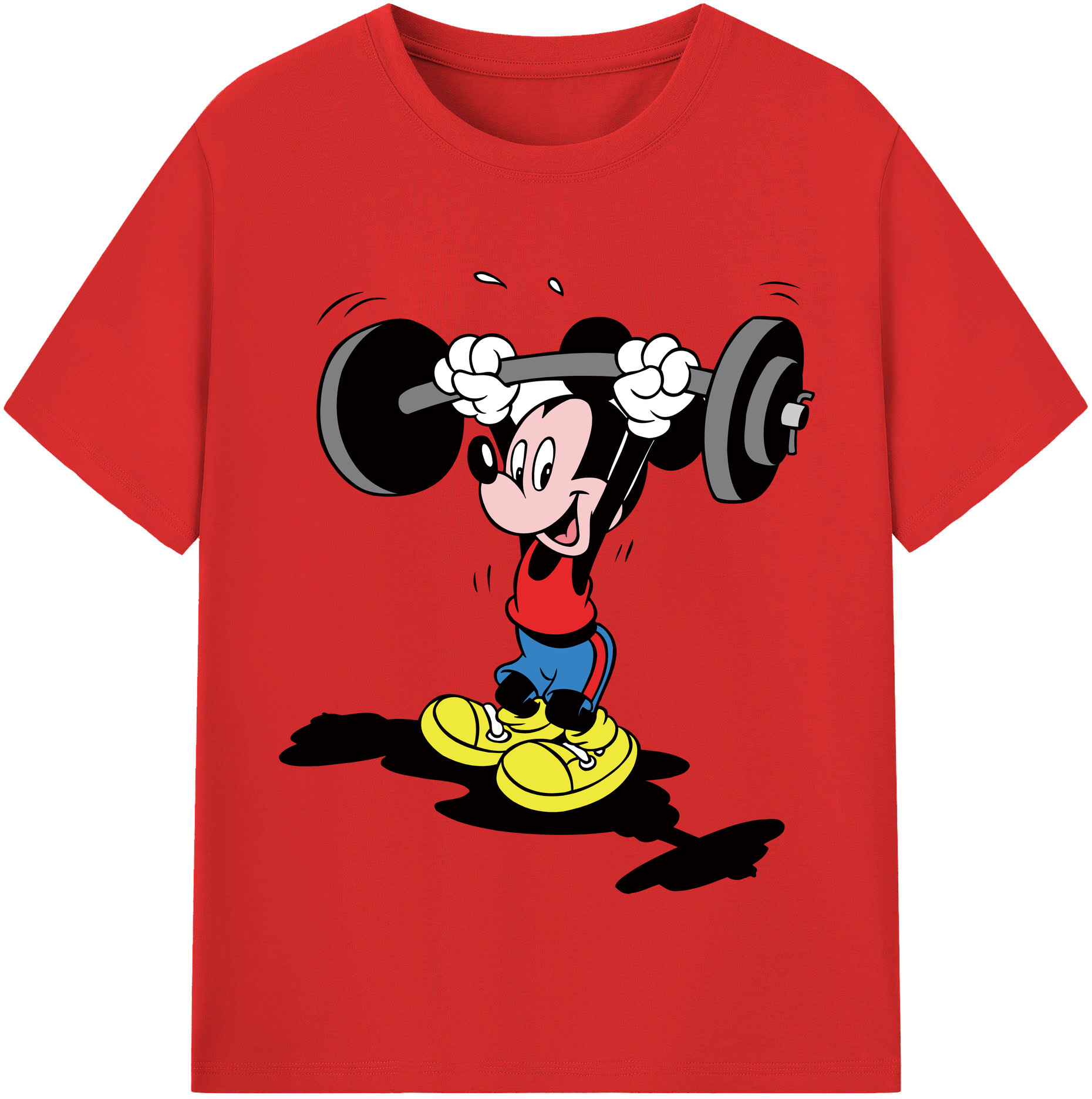 （画像用） ミッキーマウス Mickey Mouse レディースカジュアルプリントTシャツ（綿100％）