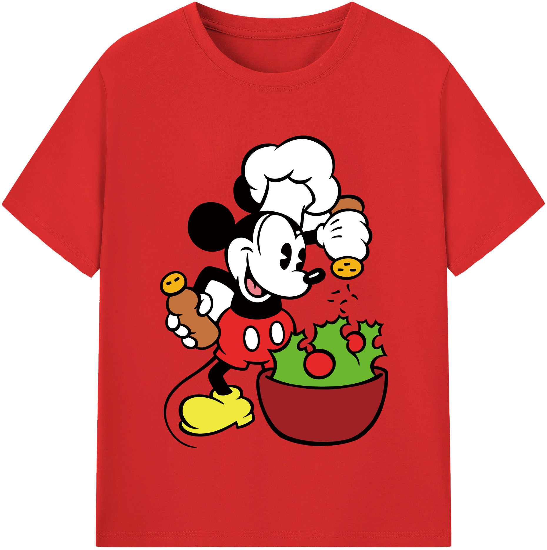（画像用） ミッキーマウス Mickey Mouse レディースカジュアルプリントTシャツ（綿100％）