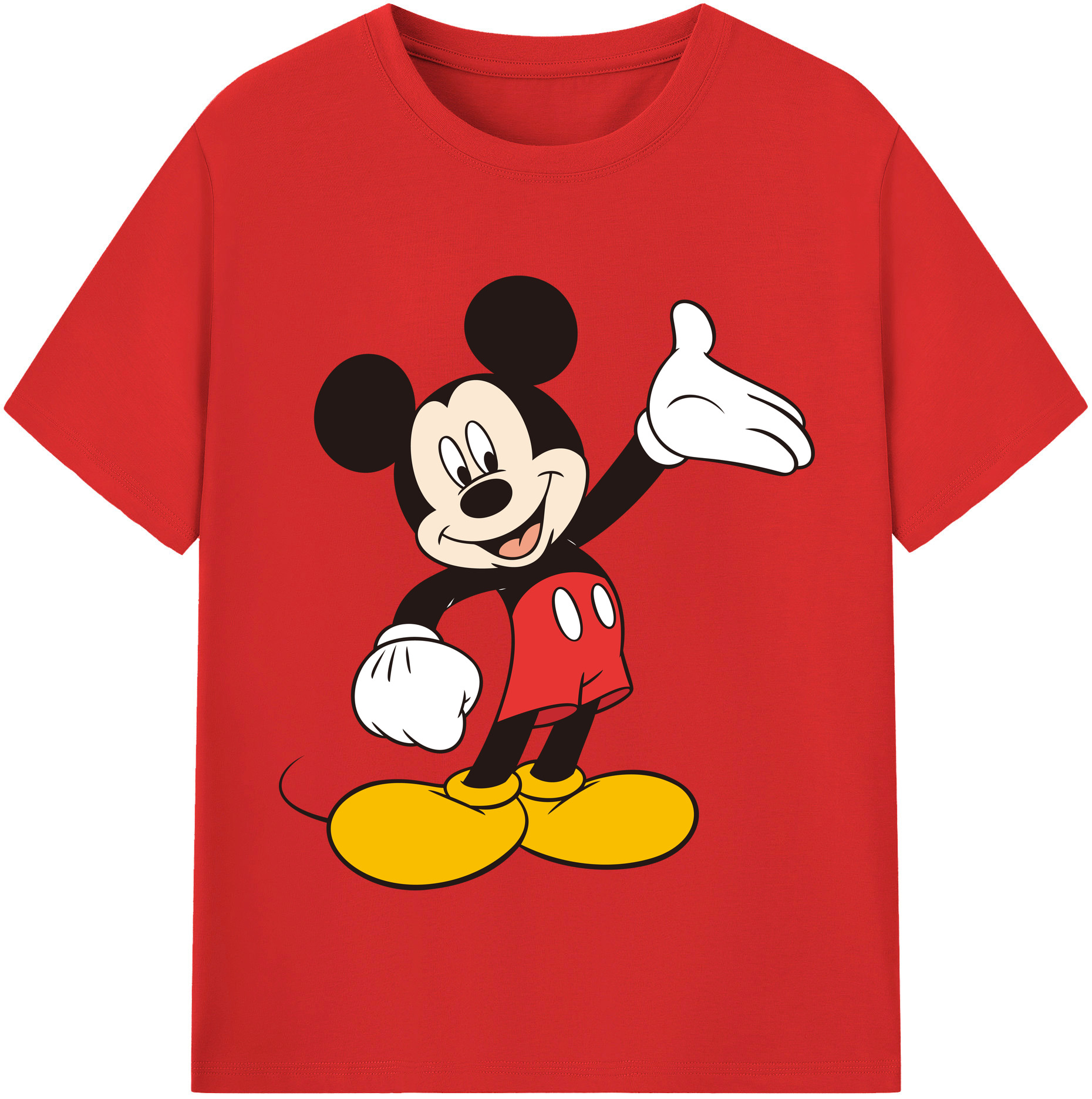 （画像用） ミッキーマウス Mickey Mouse レディースカジュアルプリントTシャツ（綿100％）