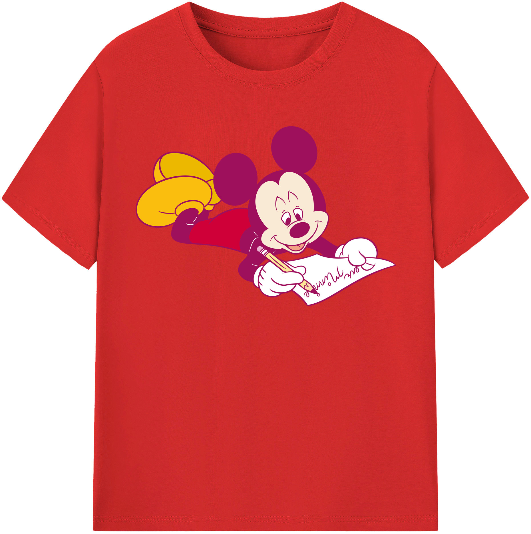 （画像用） ミッキーマウス Mickey Mouse レディースカジュアルプリントTシャツ（綿100％）