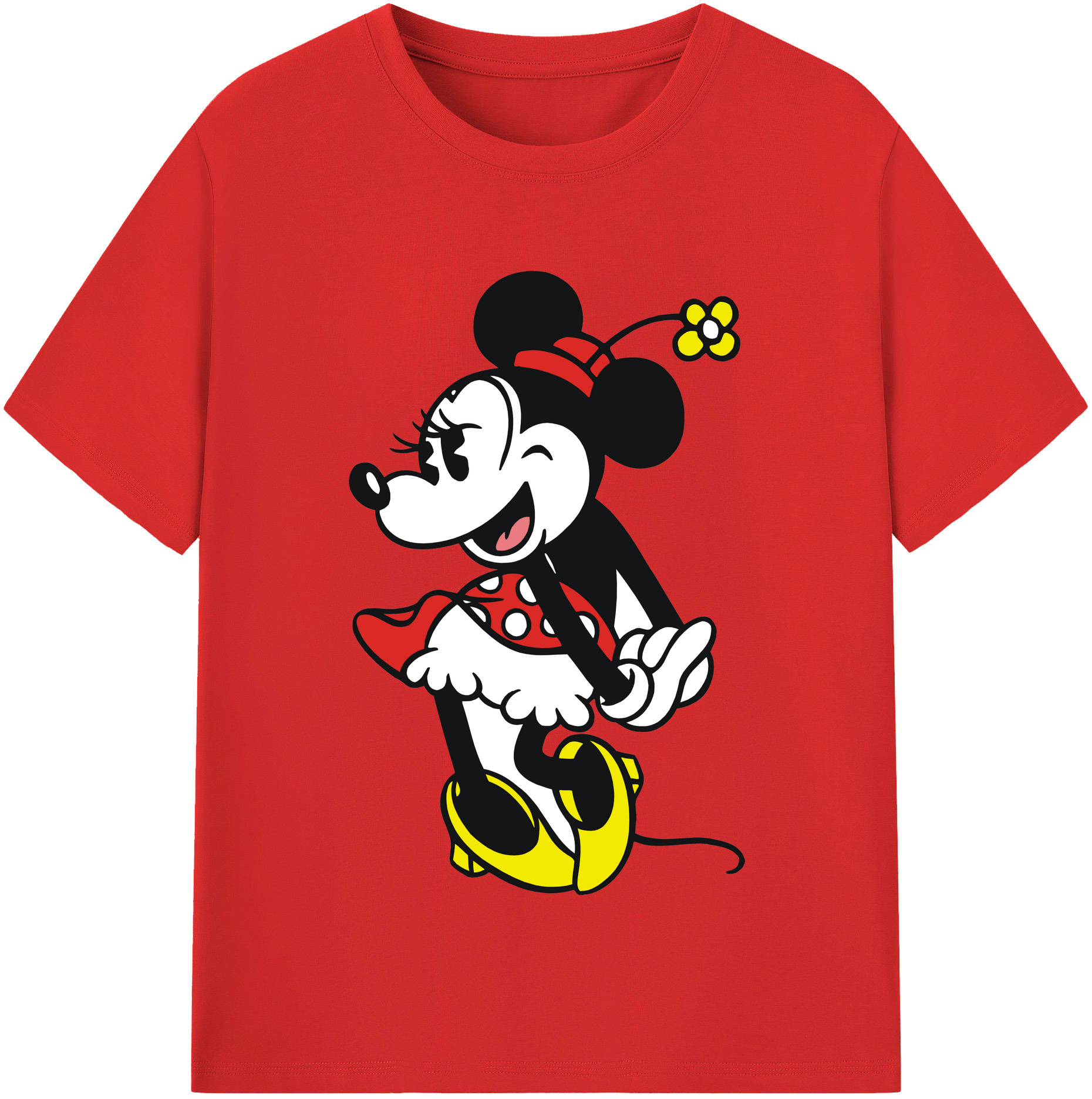 （画像用） ミッキーマウス Mickey Mouse レディースカジュアルプリントTシャツ（綿100％）
