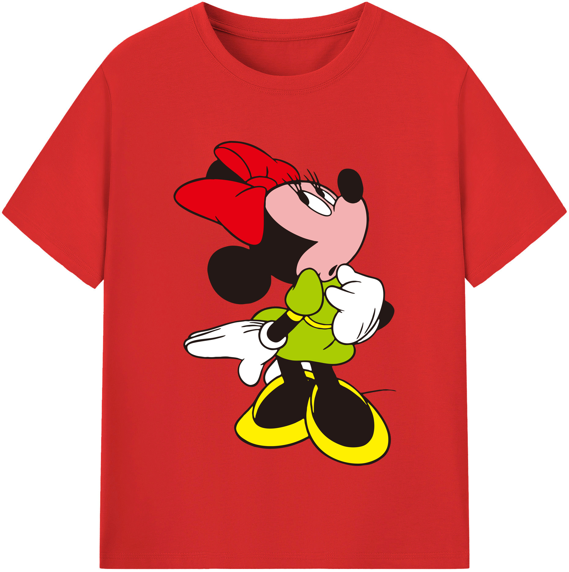 （画像用） ミッキーマウス Mickey Mouse レディースカジュアルプリントTシャツ（綿100％）