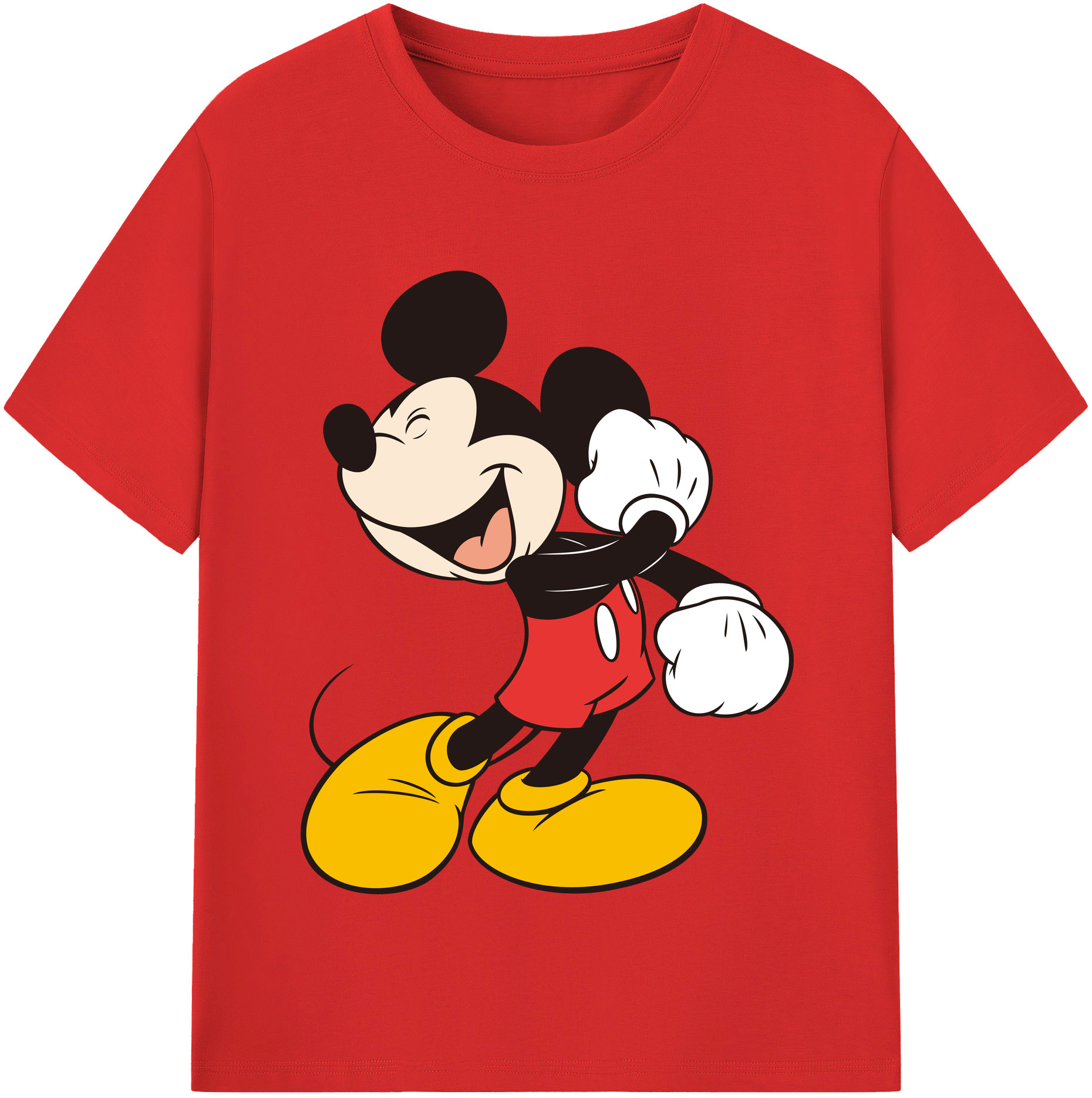 （画像用） ミッキーマウス Mickey Mouse レディースカジュアルプリントTシャツ（綿100％）