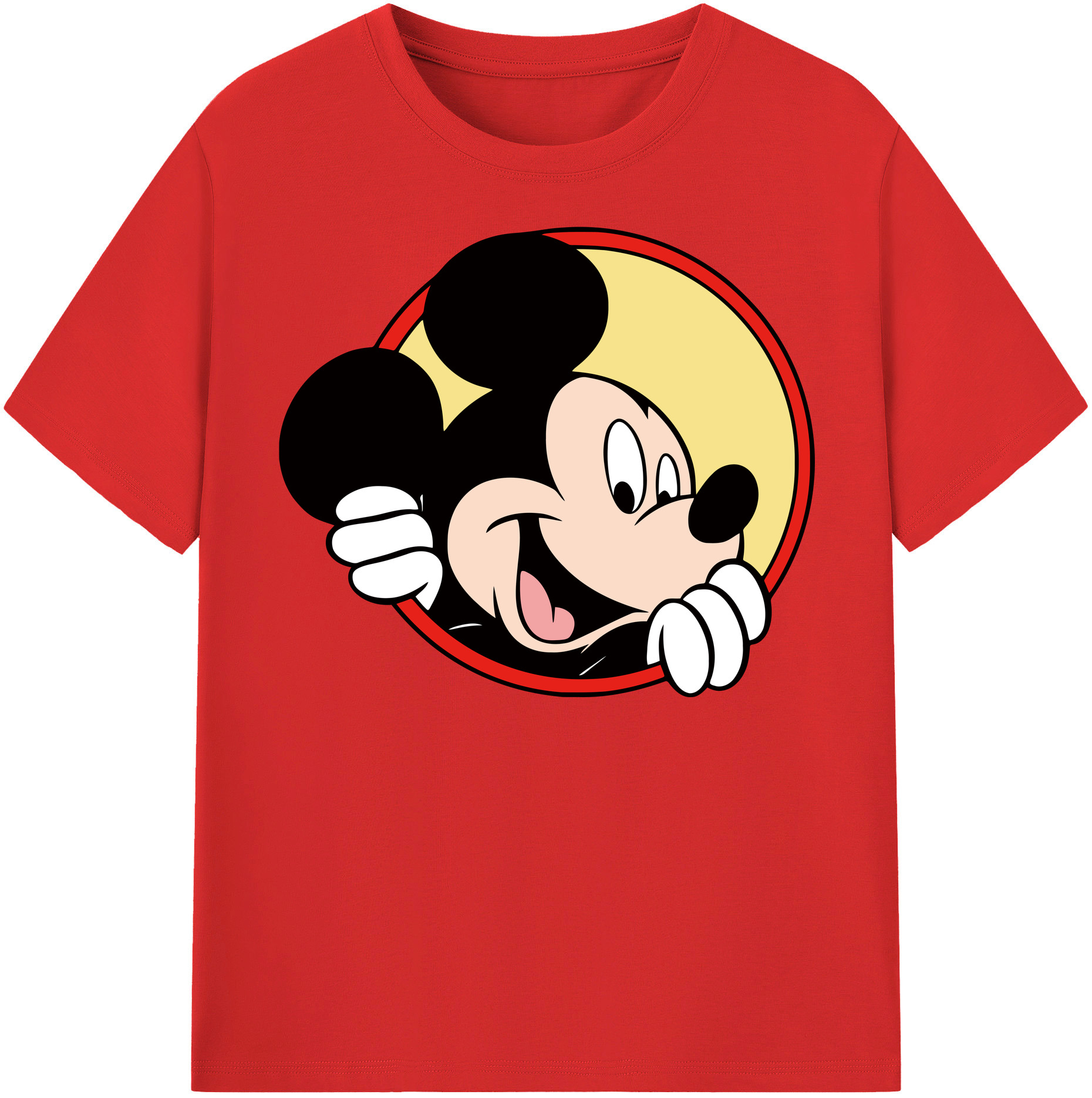 （画像用） ミッキーマウス Mickey Mouse レディースカジュアルプリントTシャツ（綿100％）