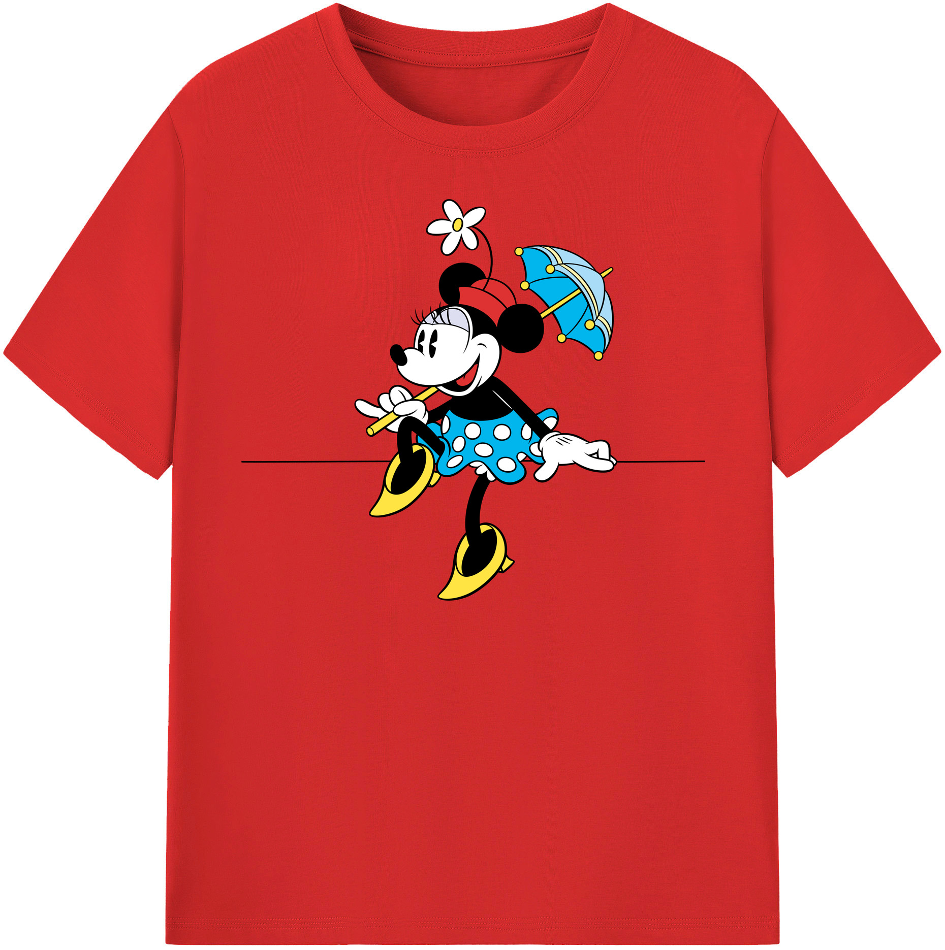 （画像用） ミッキーマウス Mickey Mouse レディースカジュアルプリントTシャツ（綿100％）