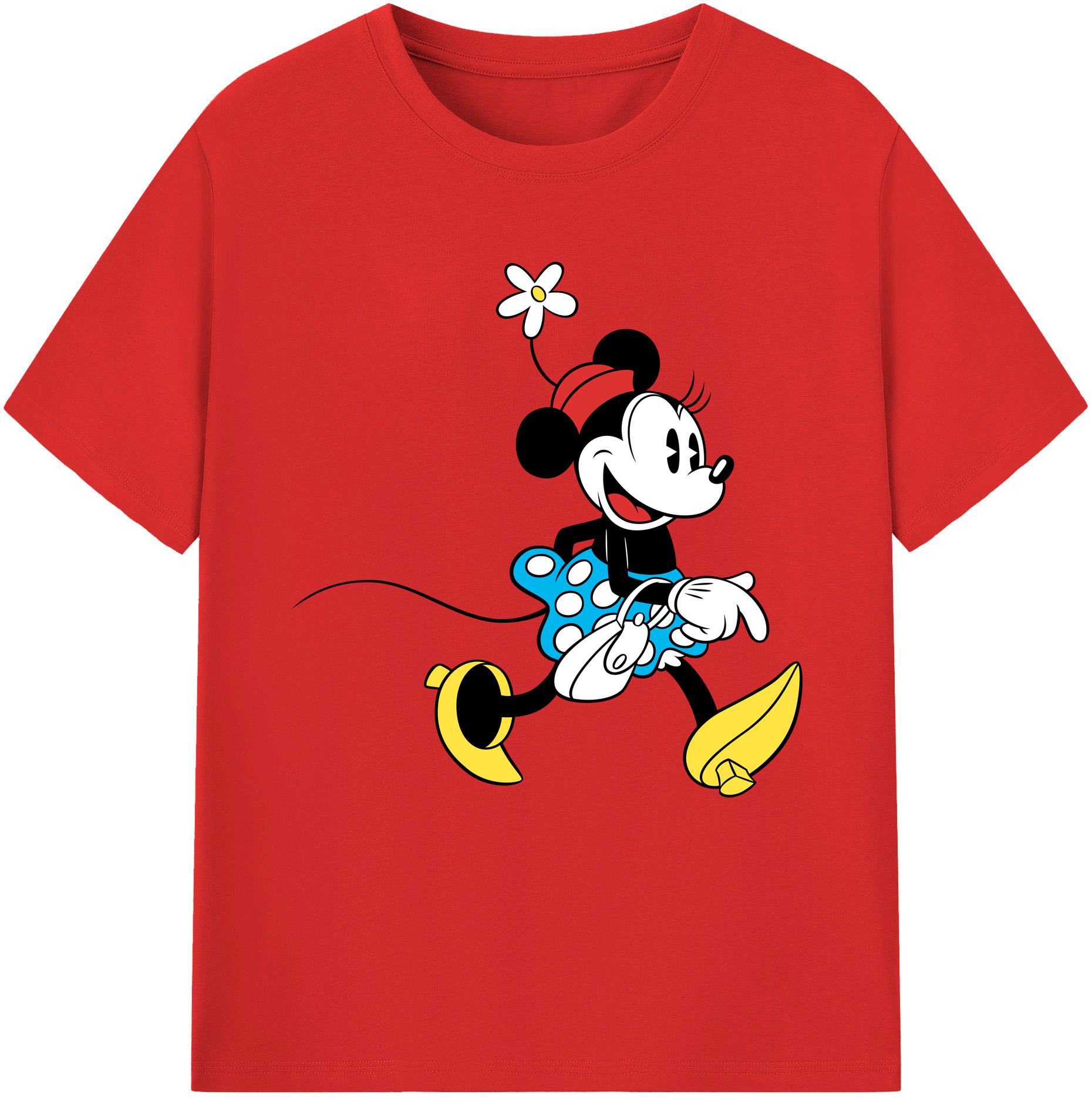 （画像用） ミッキーマウス Mickey Mouse レディースカジュアルプリントTシャツ（綿100％）