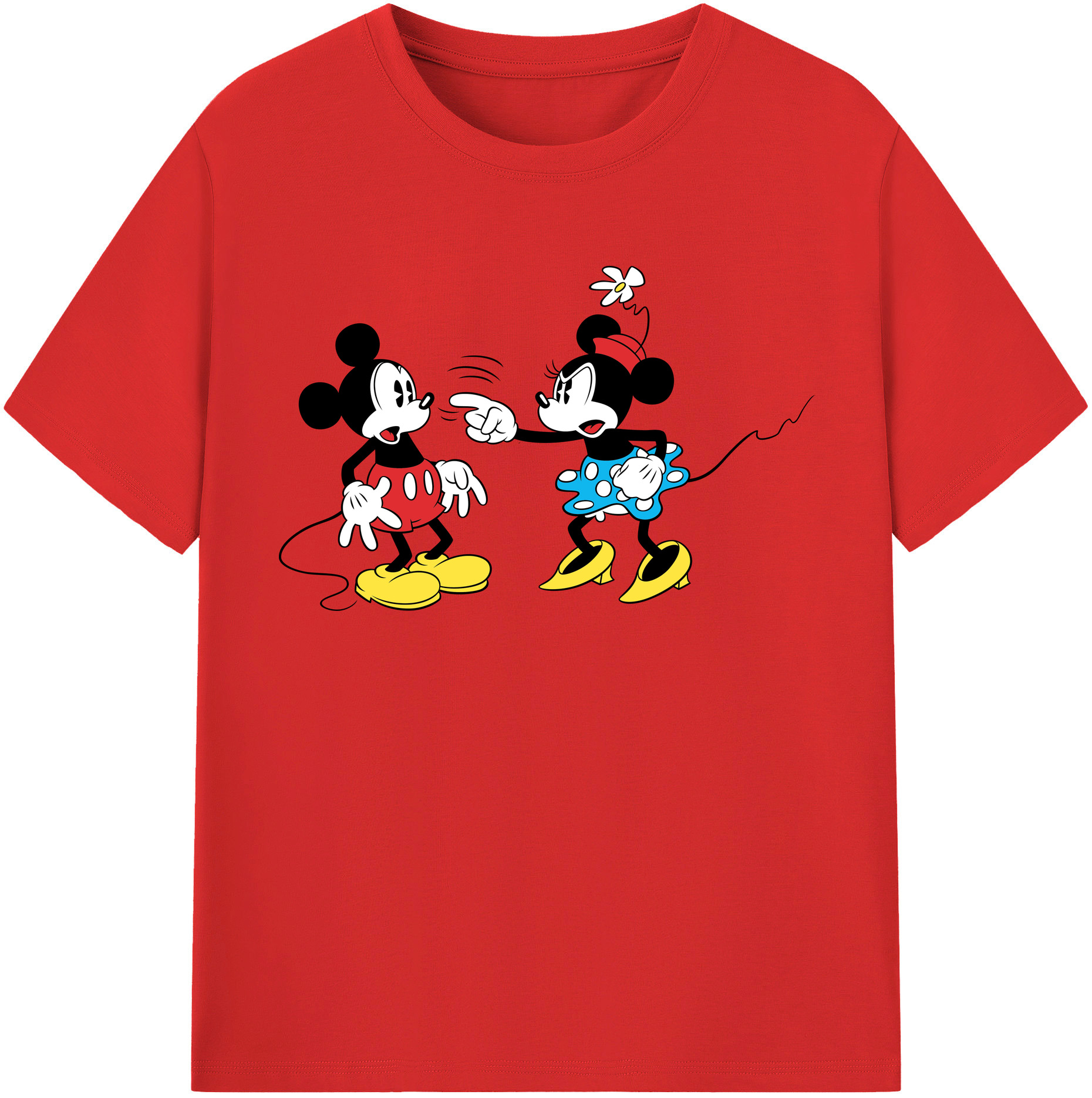 （画像用） ミッキーマウス Mickey Mouse レディースカジュアルプリントTシャツ（綿100％）