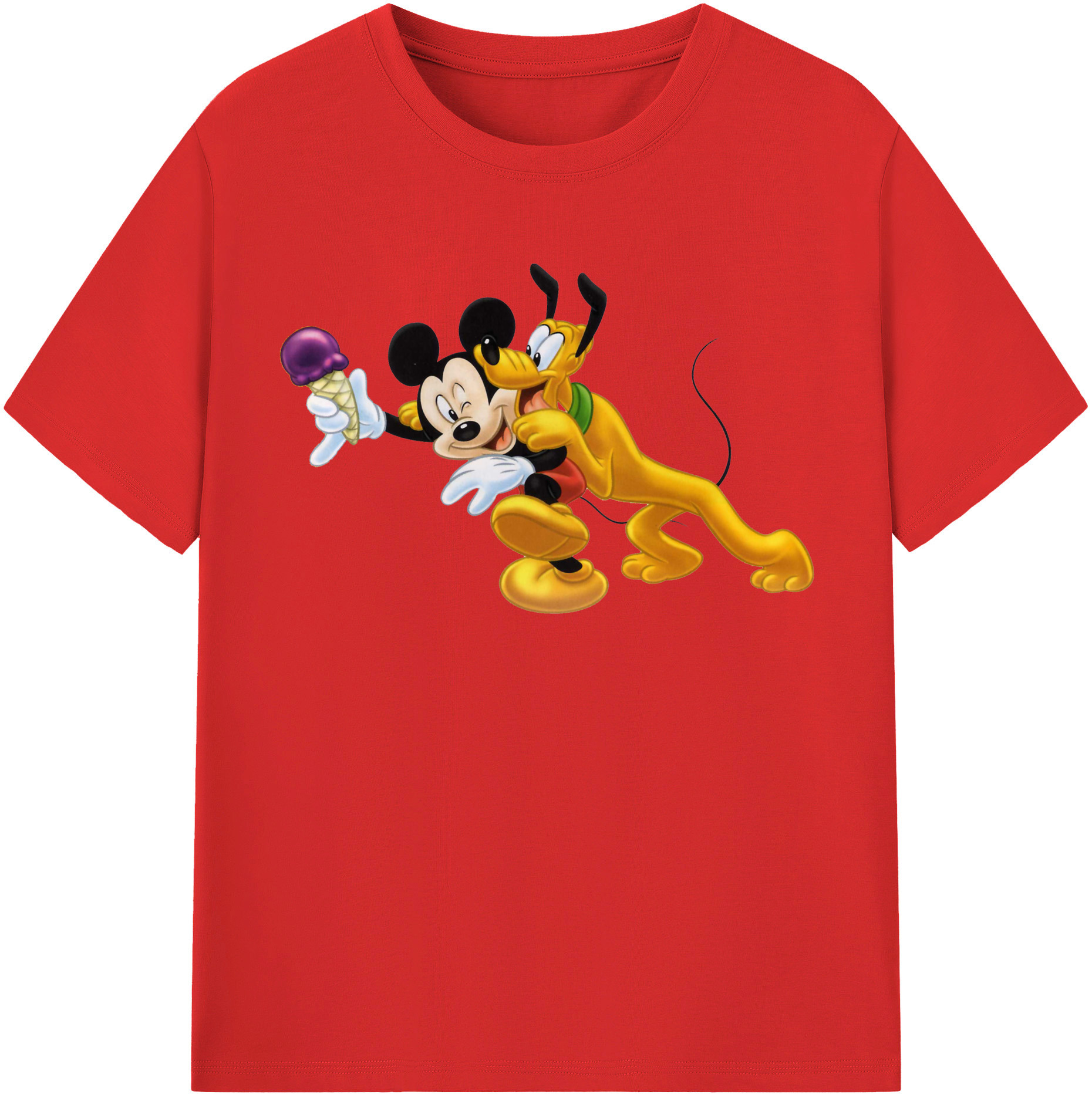 （画像用） ミッキーマウス Mickey Mouse レディースカジュアルプリントTシャツ（綿100％）