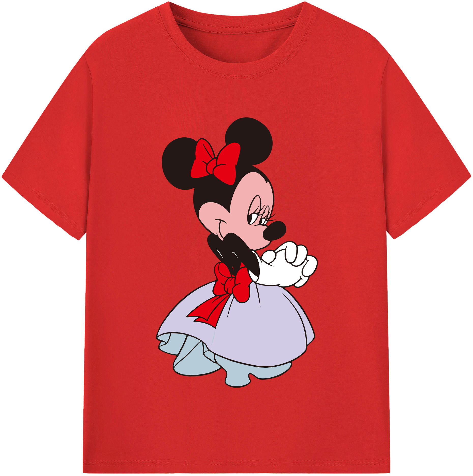 （画像用） ミッキーマウス Mickey Mouse レディースカジュアルプリントTシャツ（綿100％）