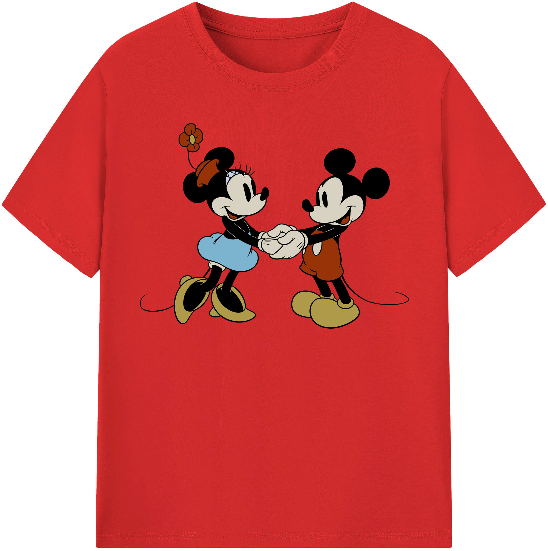 （画像用） ミッキーマウス Mickey Mouse レディースカジュアルプリントTシャツ（綿100％）