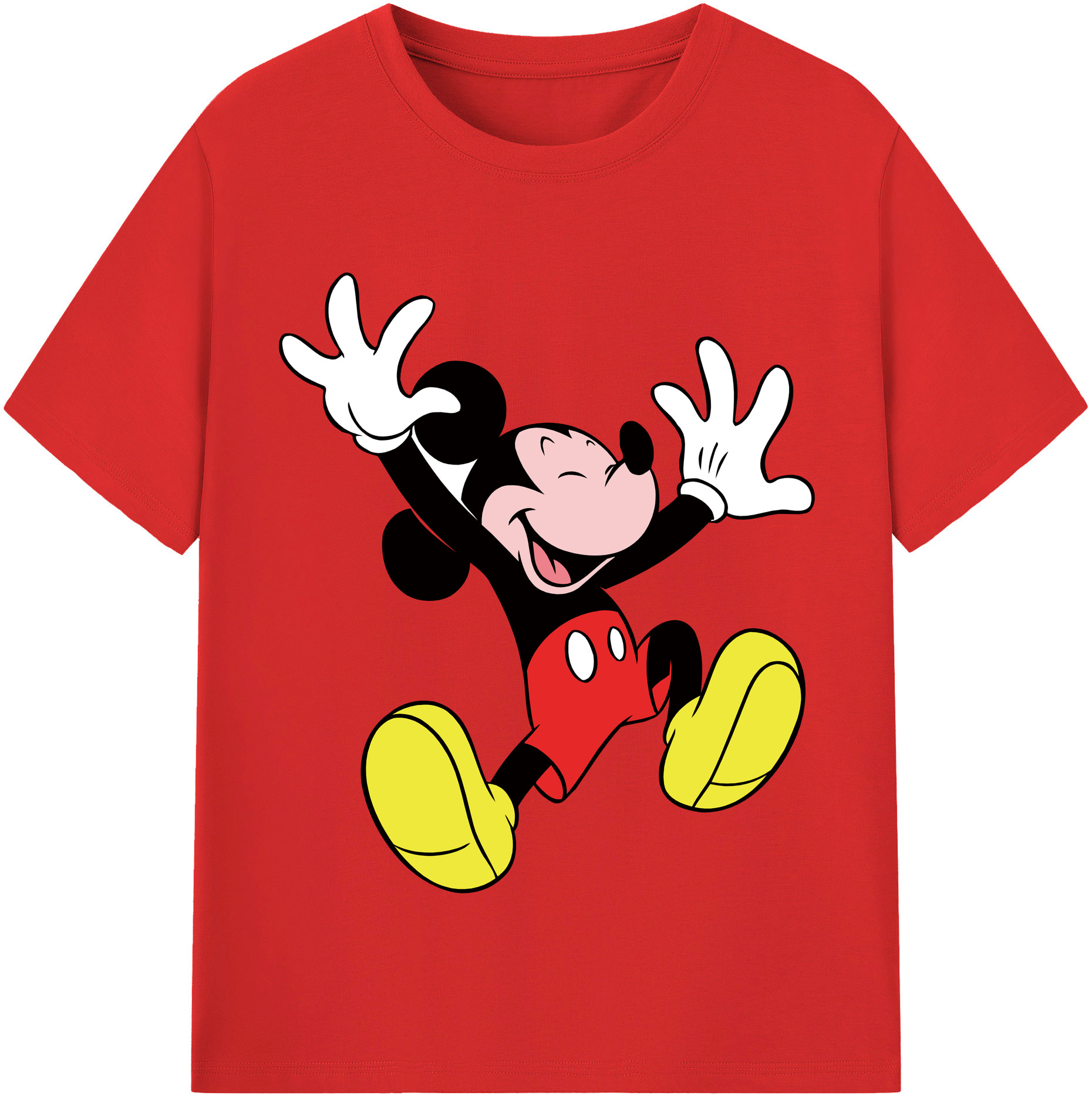 （画像用） ミッキーマウス Mickey Mouse レディースカジュアルプリントTシャツ（綿100％）