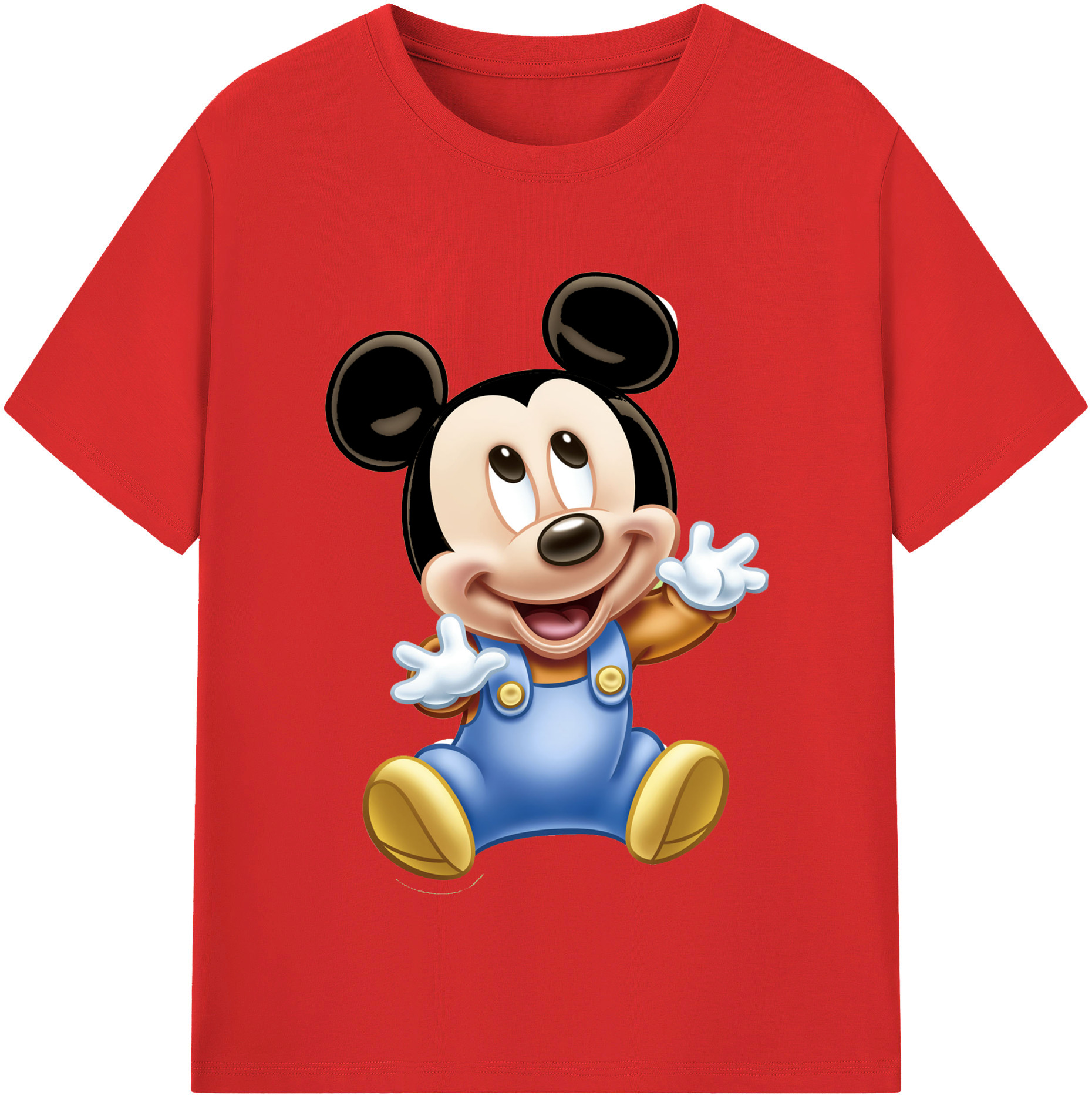 （画像用） ミッキーマウス Mickey Mouse レディースカジュアルプリントTシャツ（綿100％）