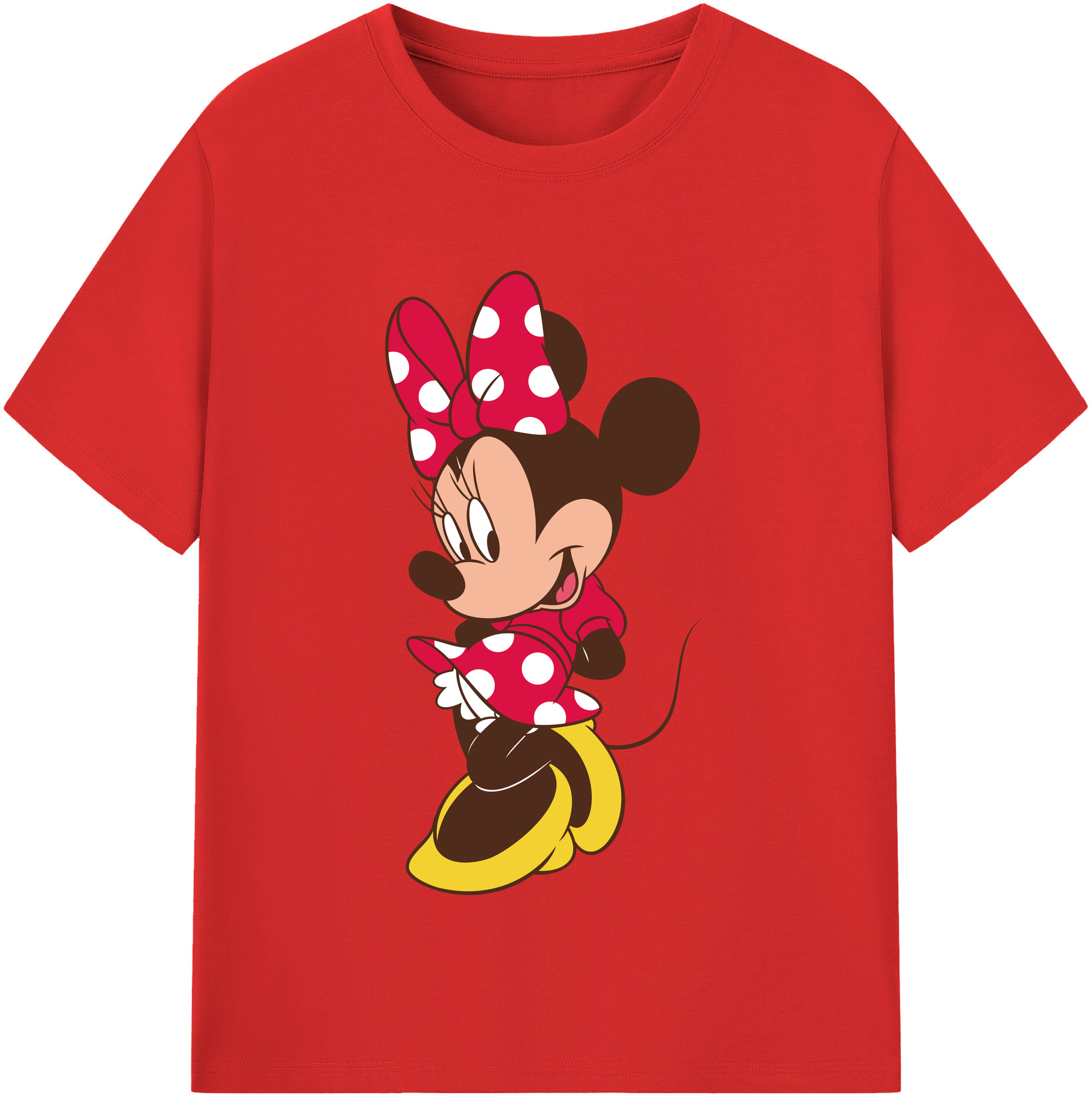 （画像用） ミッキーマウス Mickey Mouse レディースカジュアルプリントTシャツ（綿100％）