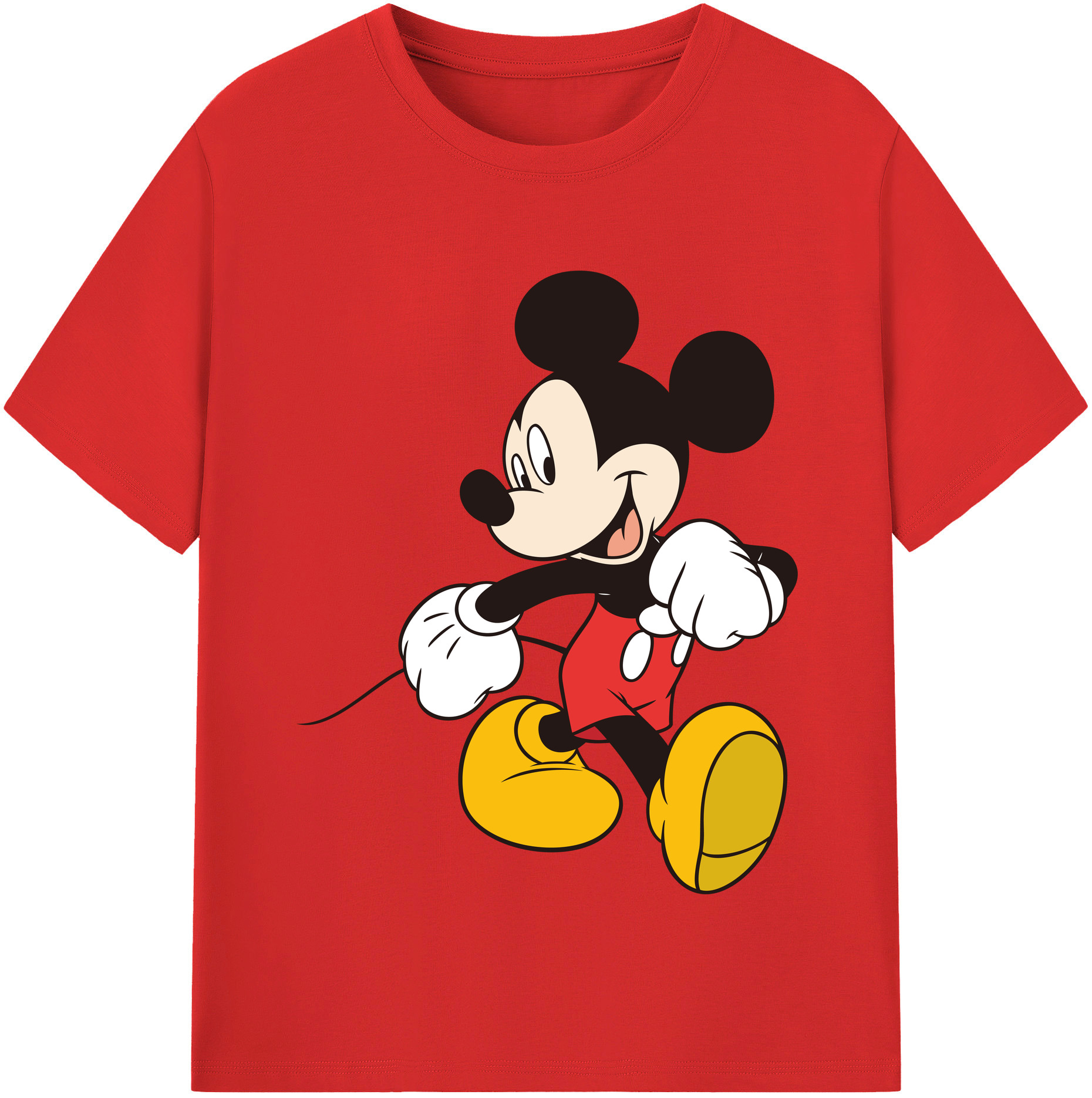 （画像用） ミッキーマウス Mickey Mouse レディースカジュアルプリントTシャツ（綿100％）