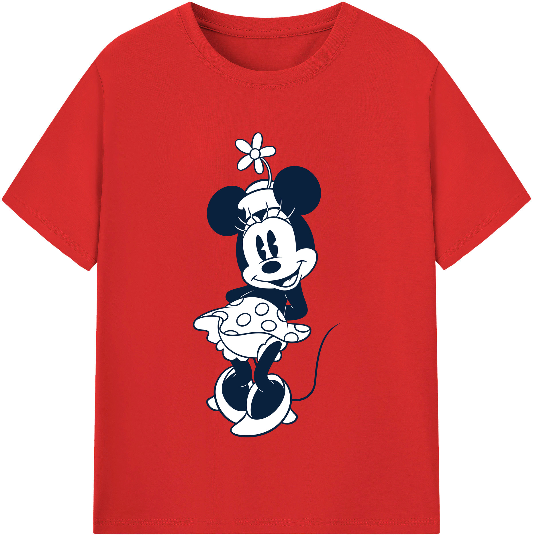 （画像用） ミッキーマウス Mickey Mouse レディースカジュアルプリントTシャツ（綿100％）