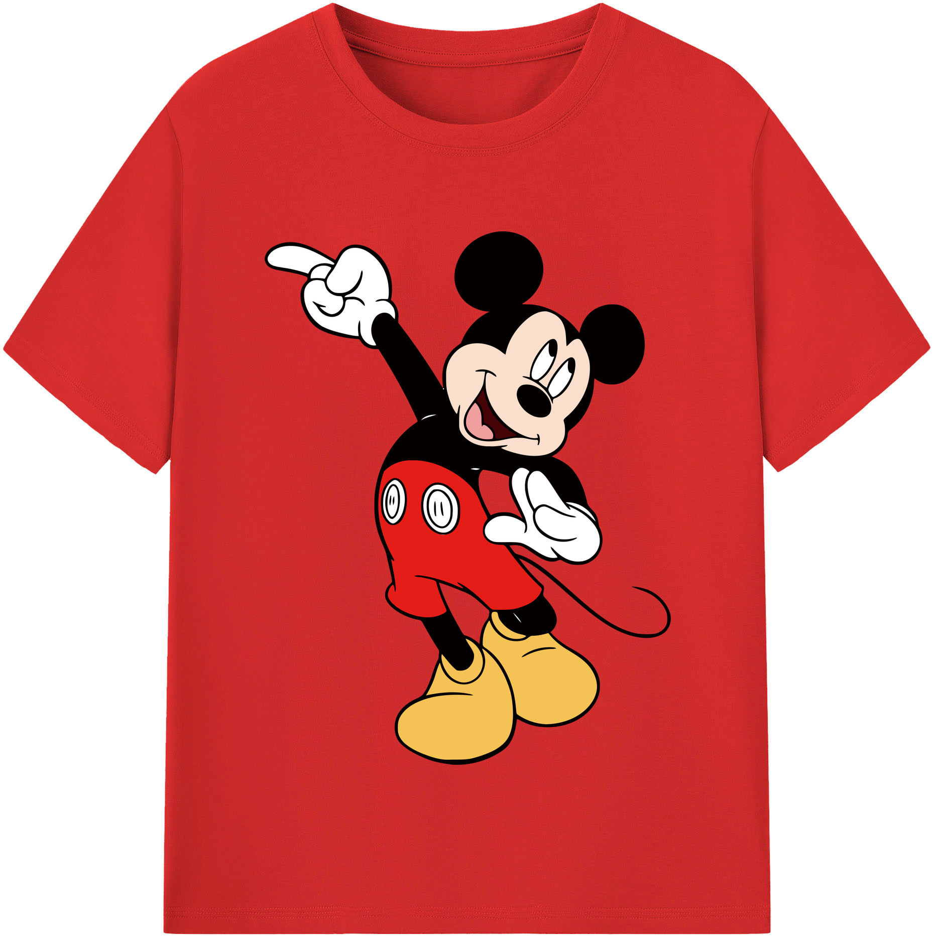 （画像用） ミッキーマウス Mickey Mouse レディースカジュアルプリントTシャツ（綿100％）