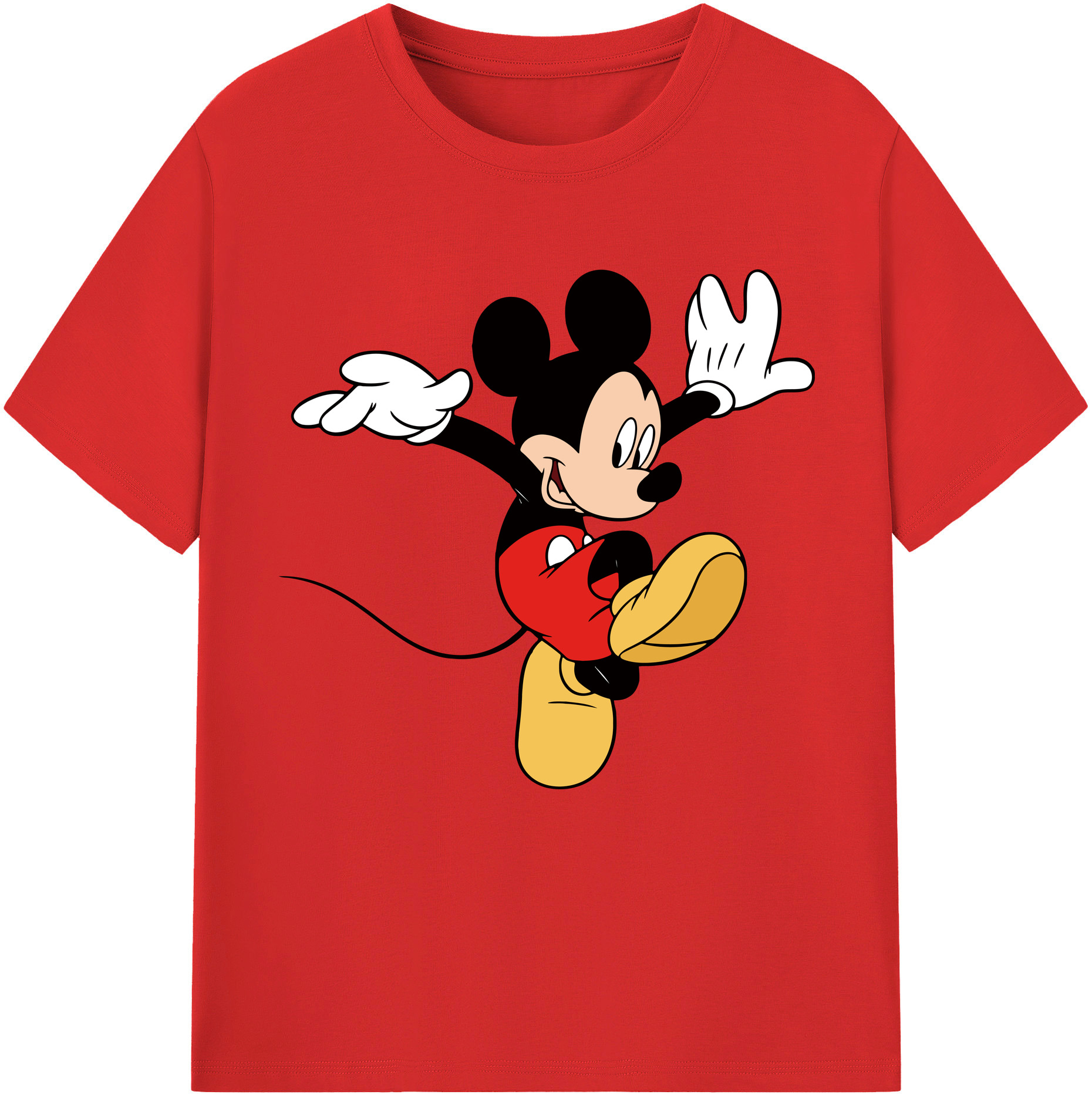 （画像用） ミッキーマウス Mickey Mouse レディースカジュアルプリントTシャツ（綿100％）