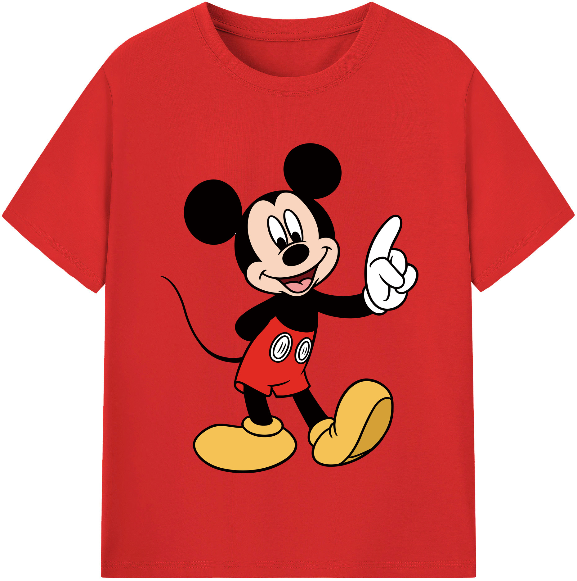（画像用） ミッキーマウス Mickey Mouse レディースカジュアルプリントTシャツ（綿100％）