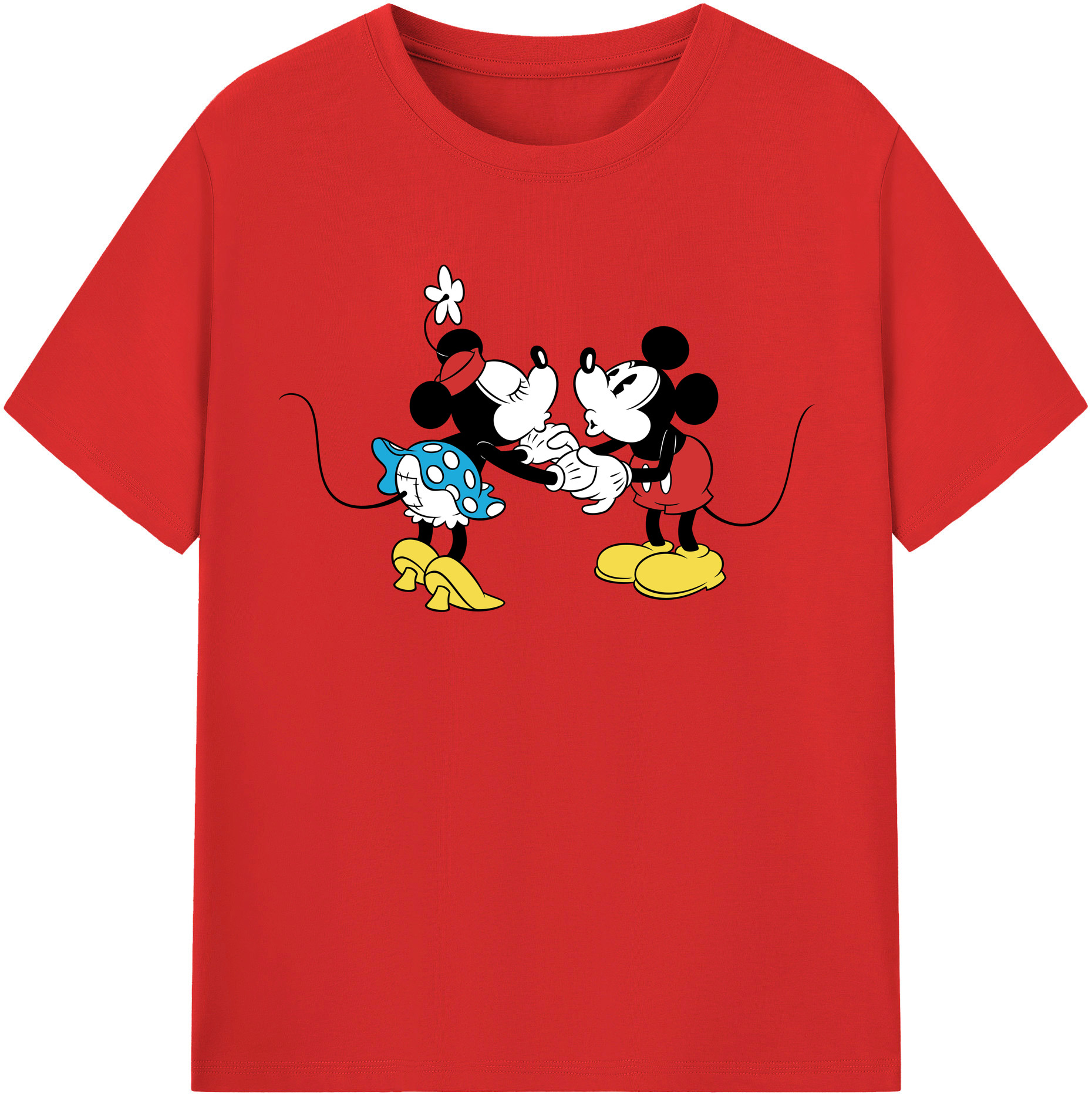 （画像用） ミッキーマウス Mickey Mouse レディースカジュアルプリントTシャツ（綿100％）