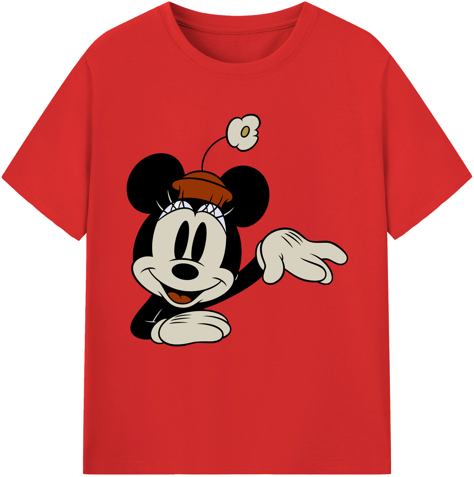 （画像用） ミッキーマウス Mickey Mouse レディースカジュアルプリントTシャツ（綿100％）