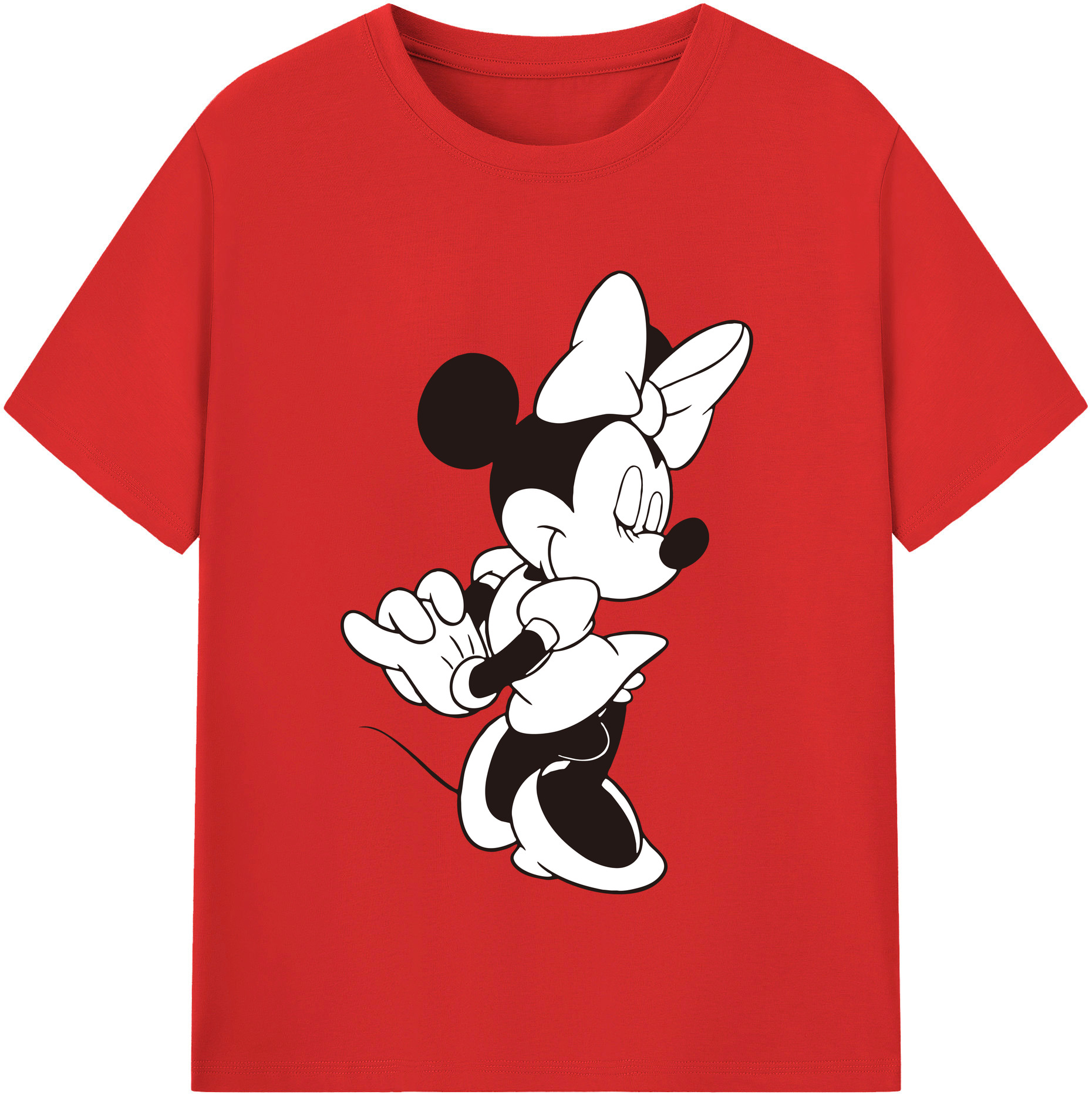 （画像用） ミッキーマウス Mickey Mouse レディースカジュアルプリントTシャツ（綿100％）