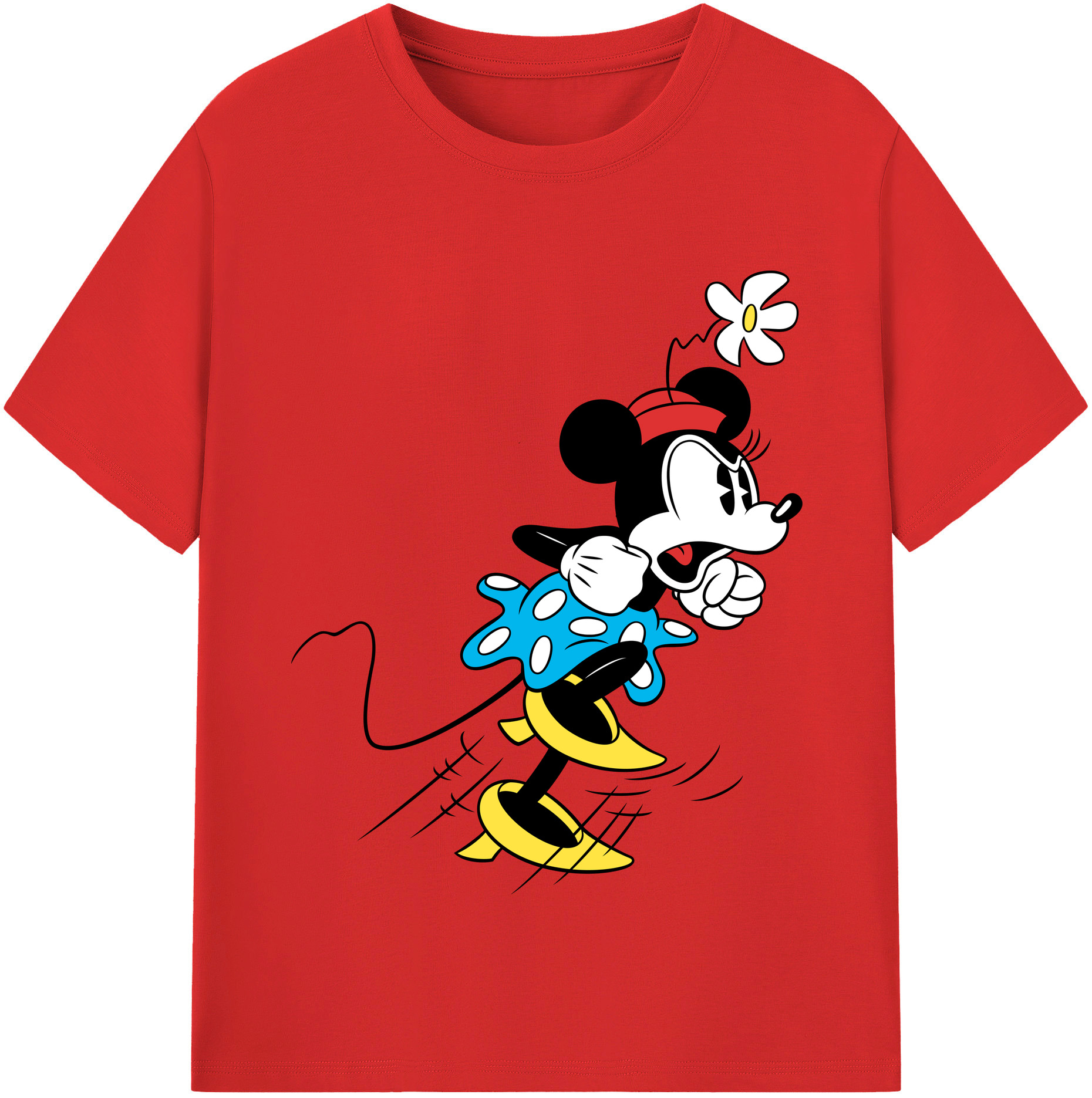 （画像用） ミッキーマウス Mickey Mouse レディースカジュアルプリントTシャツ（綿100％）