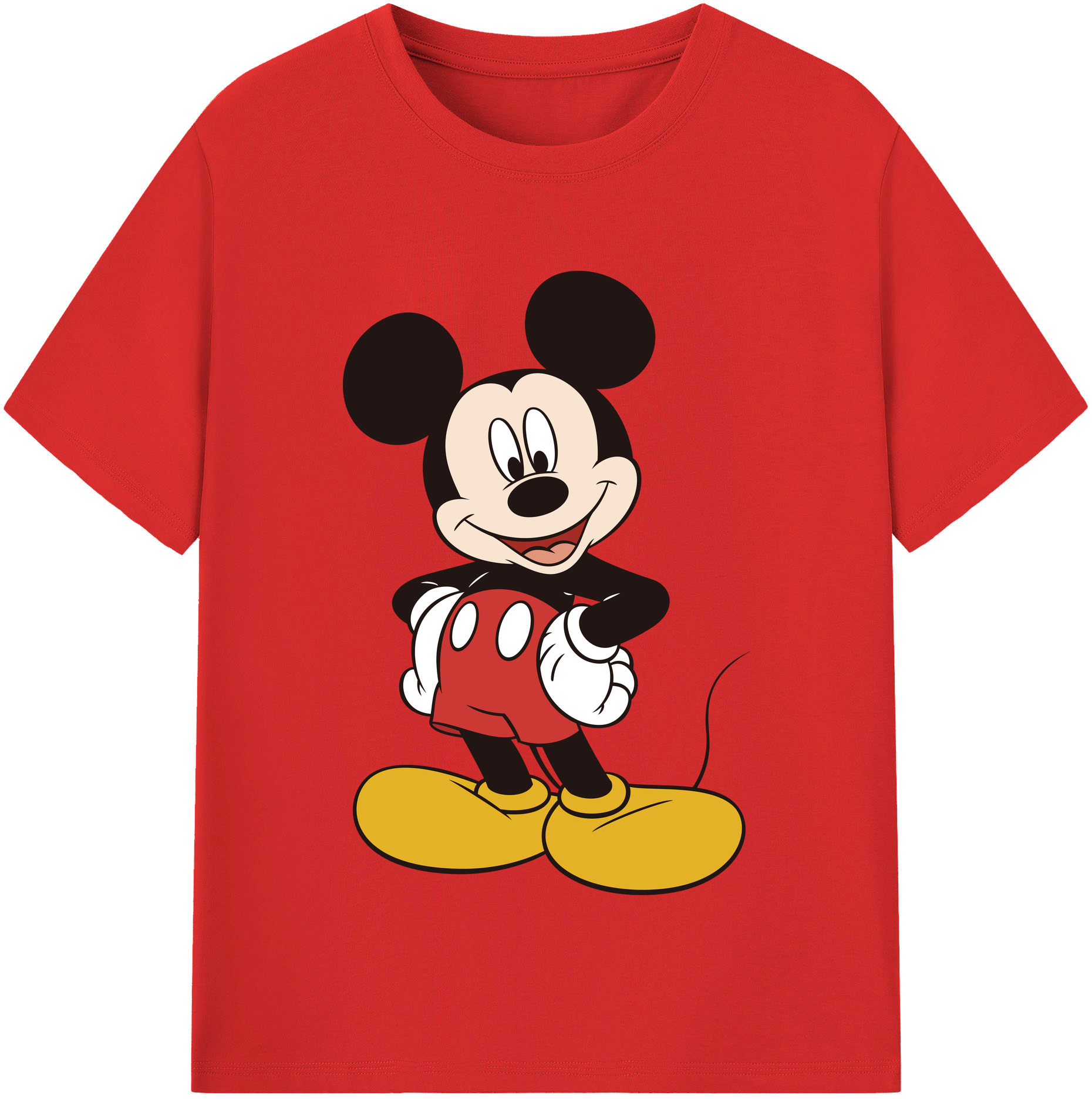 （画像用） ミッキーマウス Mickey Mouse レディースカジュアルプリントTシャツ（綿100％）