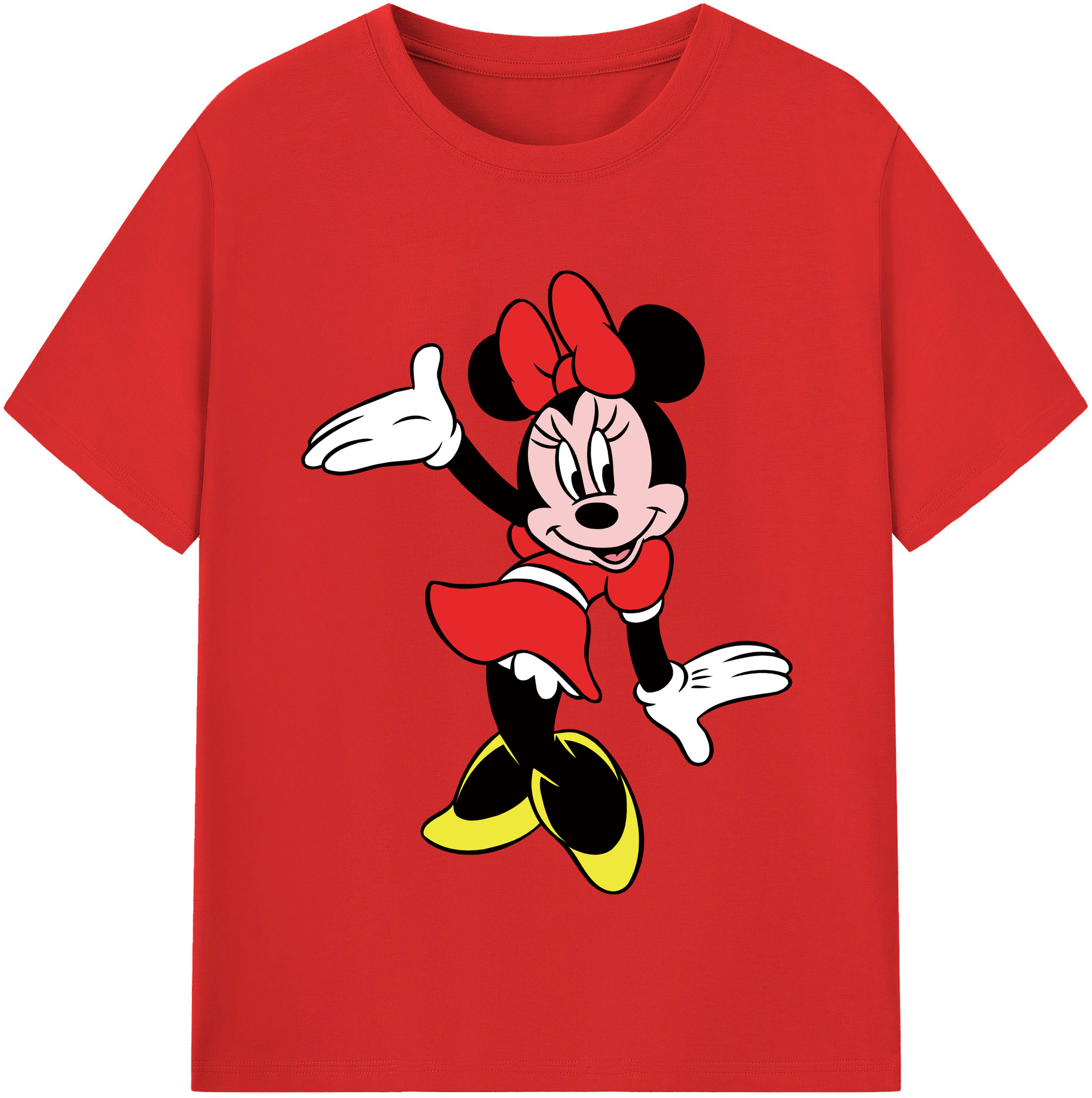 （画像用） ミッキーマウス Mickey Mouse レディースカジュアルプリントTシャツ（綿100％）