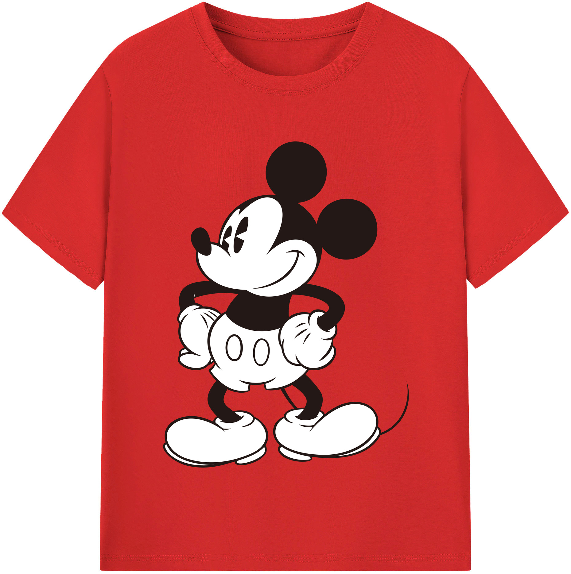 （画像用） ミッキーマウス Mickey Mouse レディースカジュアルプリントTシャツ（綿100％）