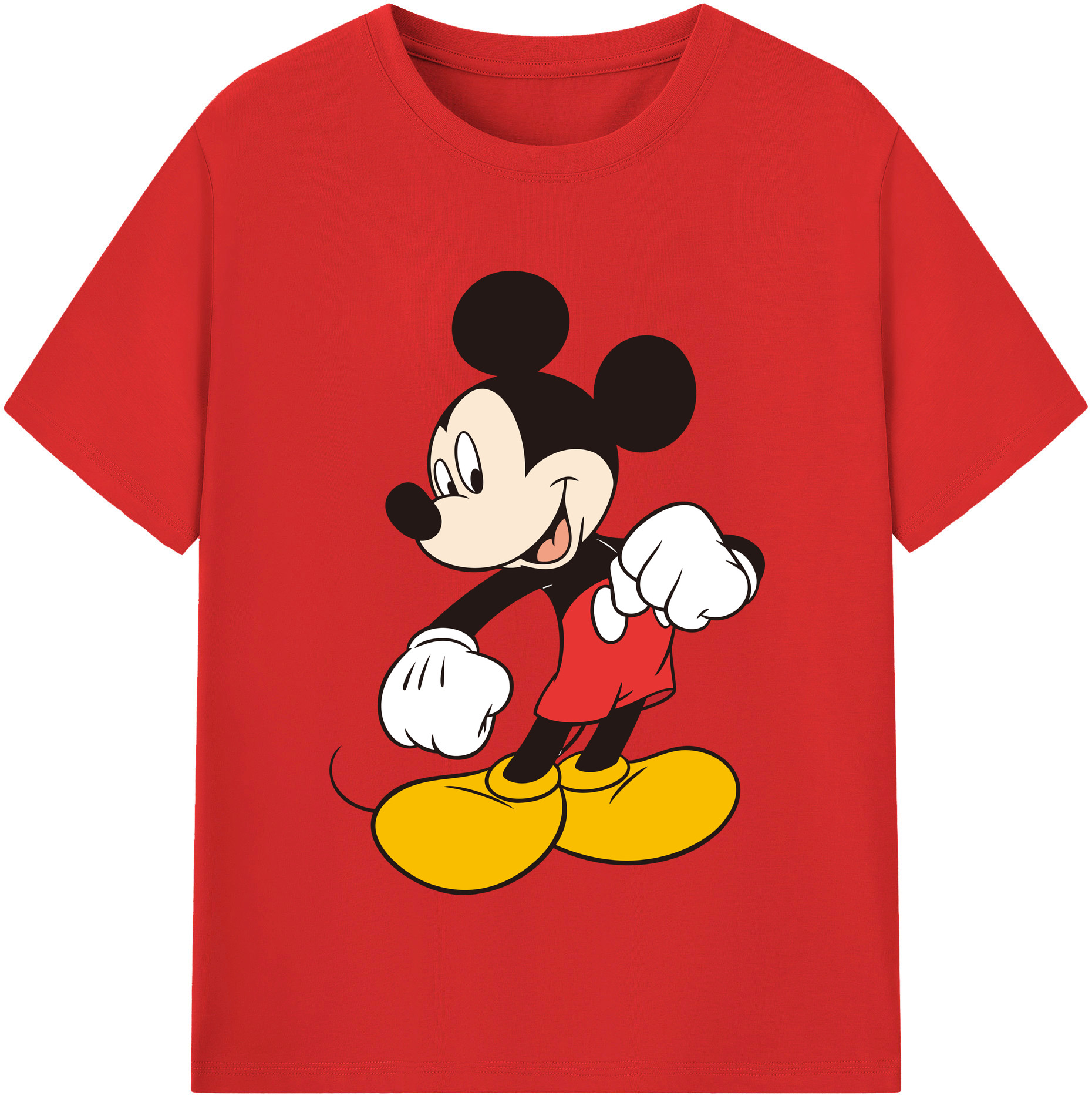 （画像用） ミッキーマウス Mickey Mouse レディースカジュアルプリントTシャツ（綿100％）
