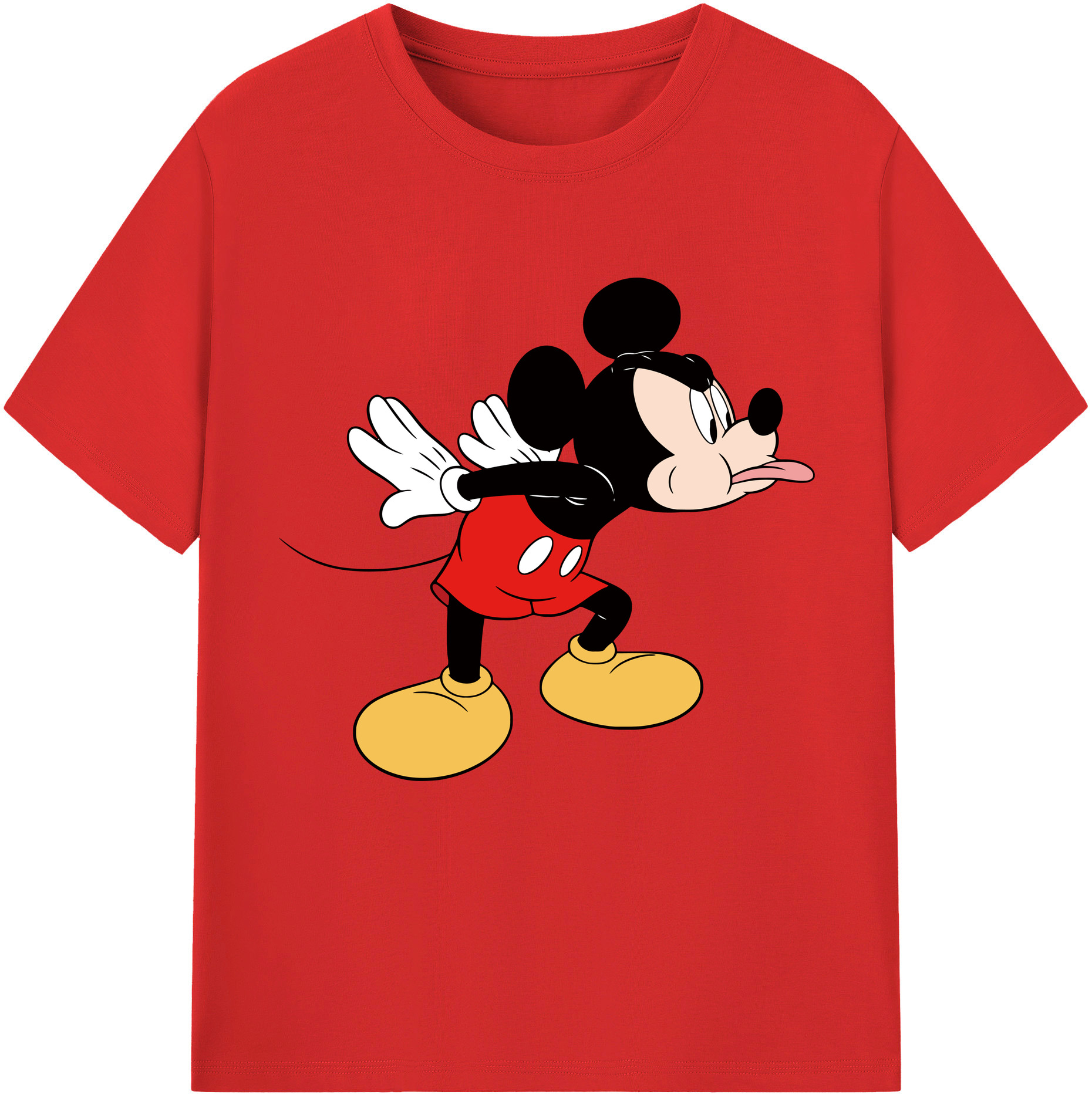 （画像用） ミッキーマウス Mickey Mouse レディースカジュアルプリントTシャツ（綿100％）