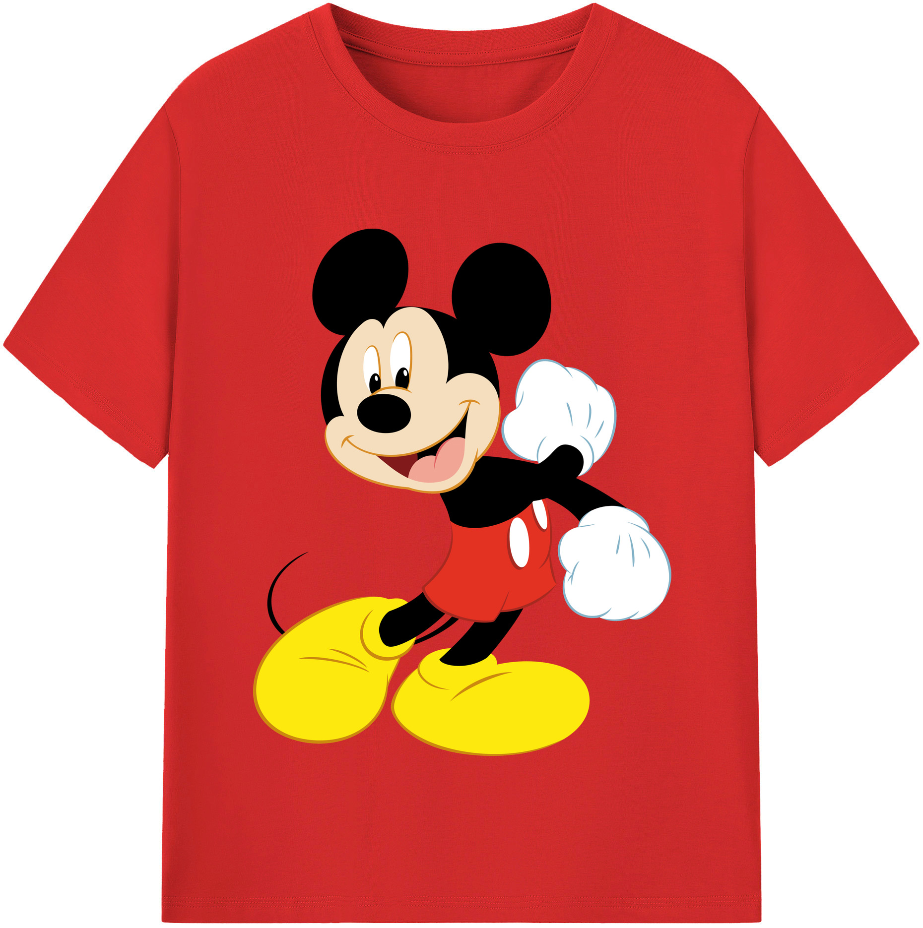 （画像用） ミッキーマウス Mickey Mouse レディースカジュアルプリントTシャツ（綿100％）