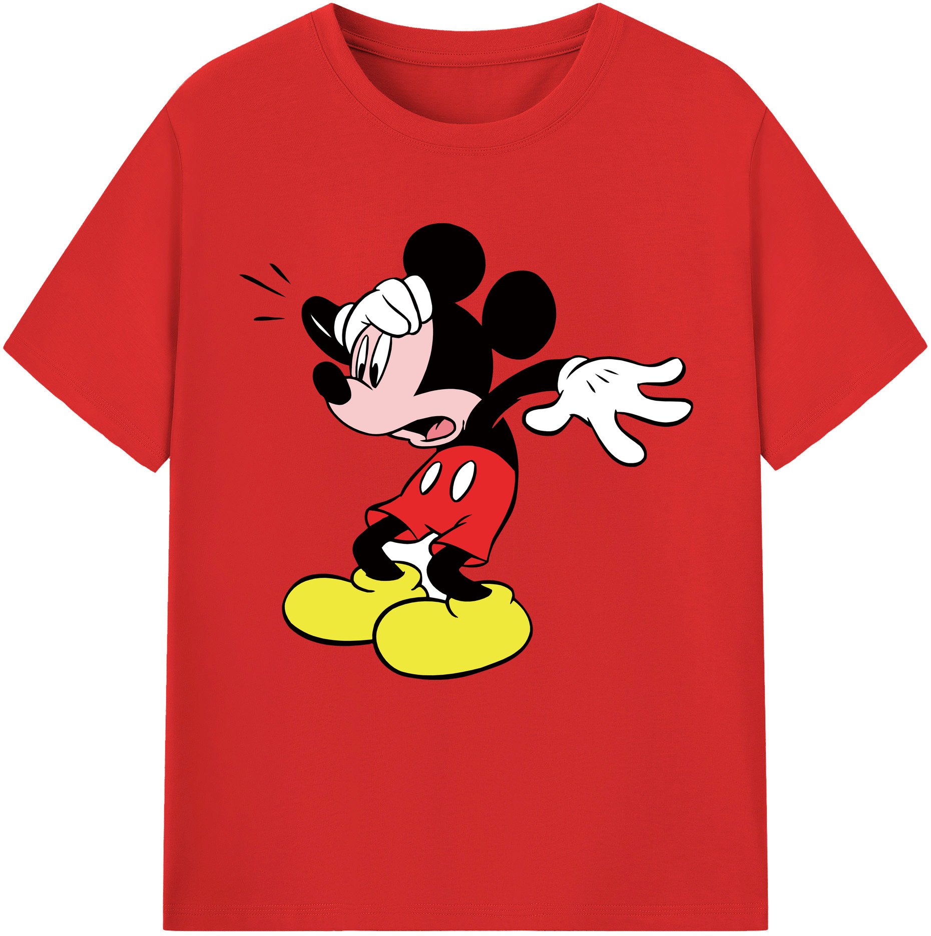 （画像用） ミッキーマウス Mickey Mouse レディースカジュアルプリントTシャツ（綿100％）