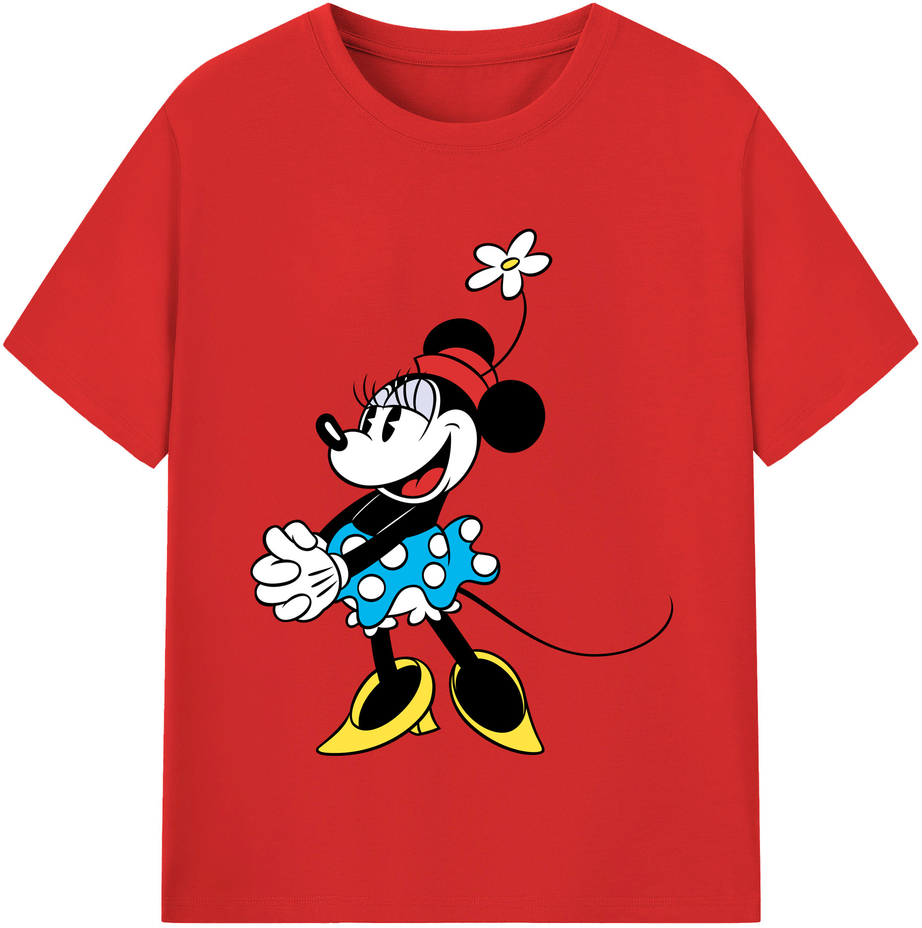 （画像用） ミッキーマウス Mickey Mouse レディースカジュアルプリントTシャツ（綿100％）
