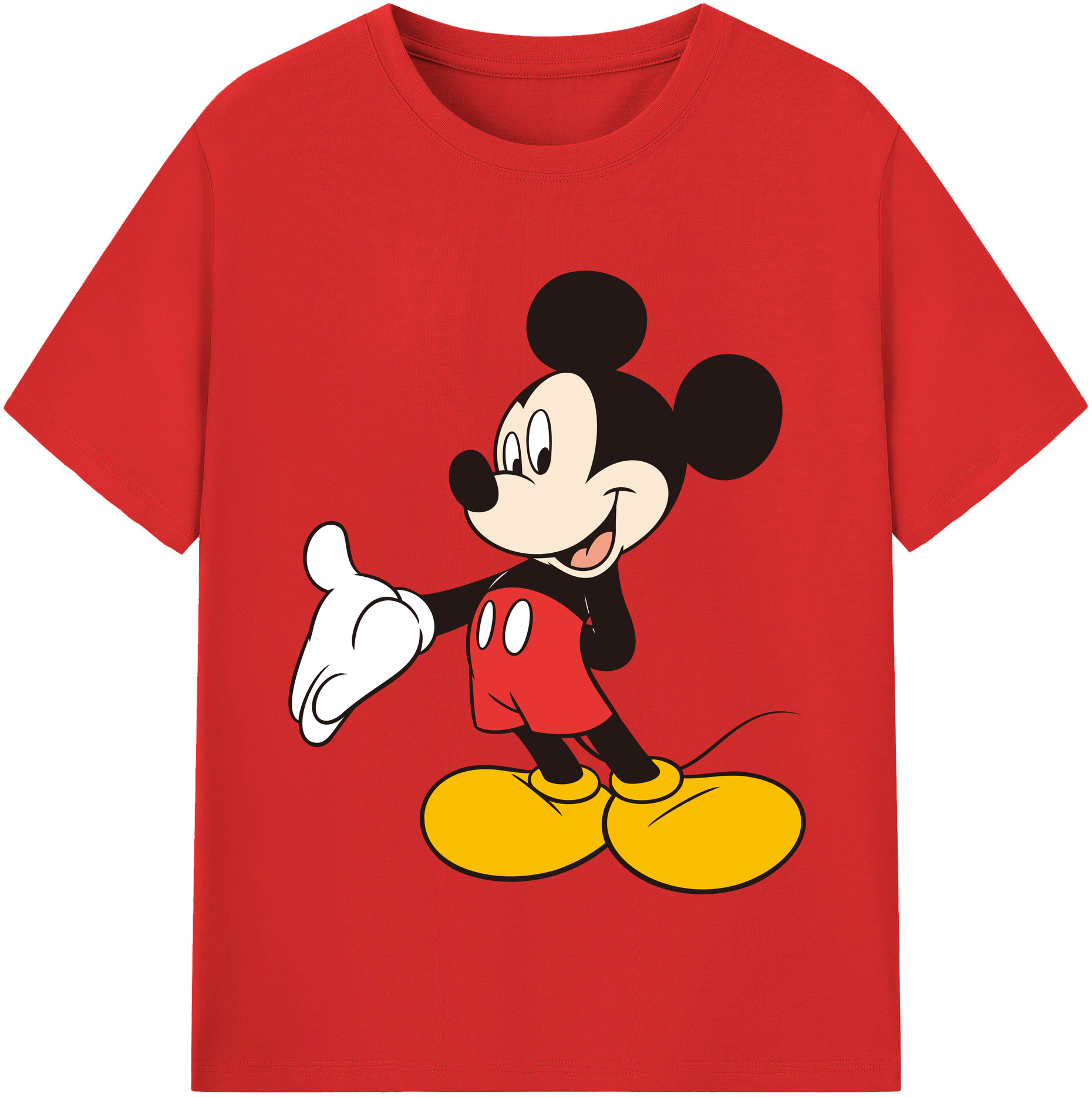 （画像用） ミッキーマウス Mickey Mouse レディースカジュアルプリントTシャツ（綿100％）