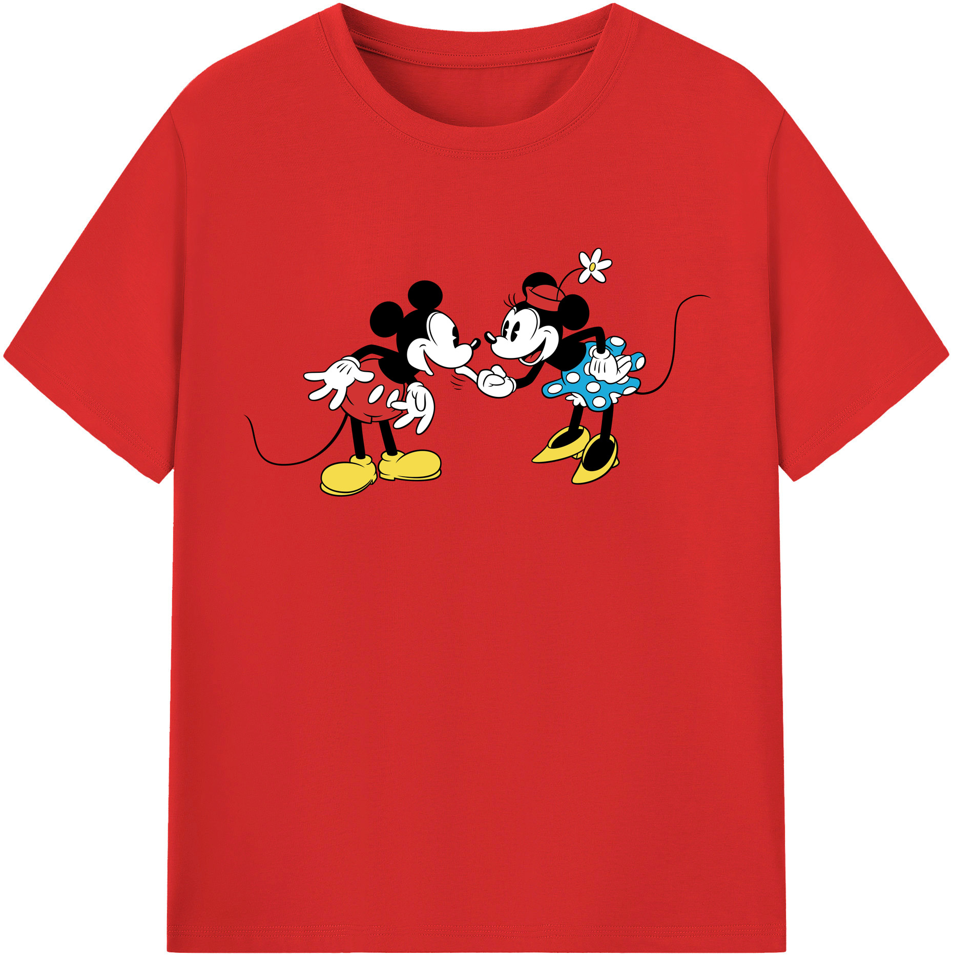 （画像用） ミッキーマウス Mickey Mouse レディースカジュアルプリントTシャツ（綿100％）