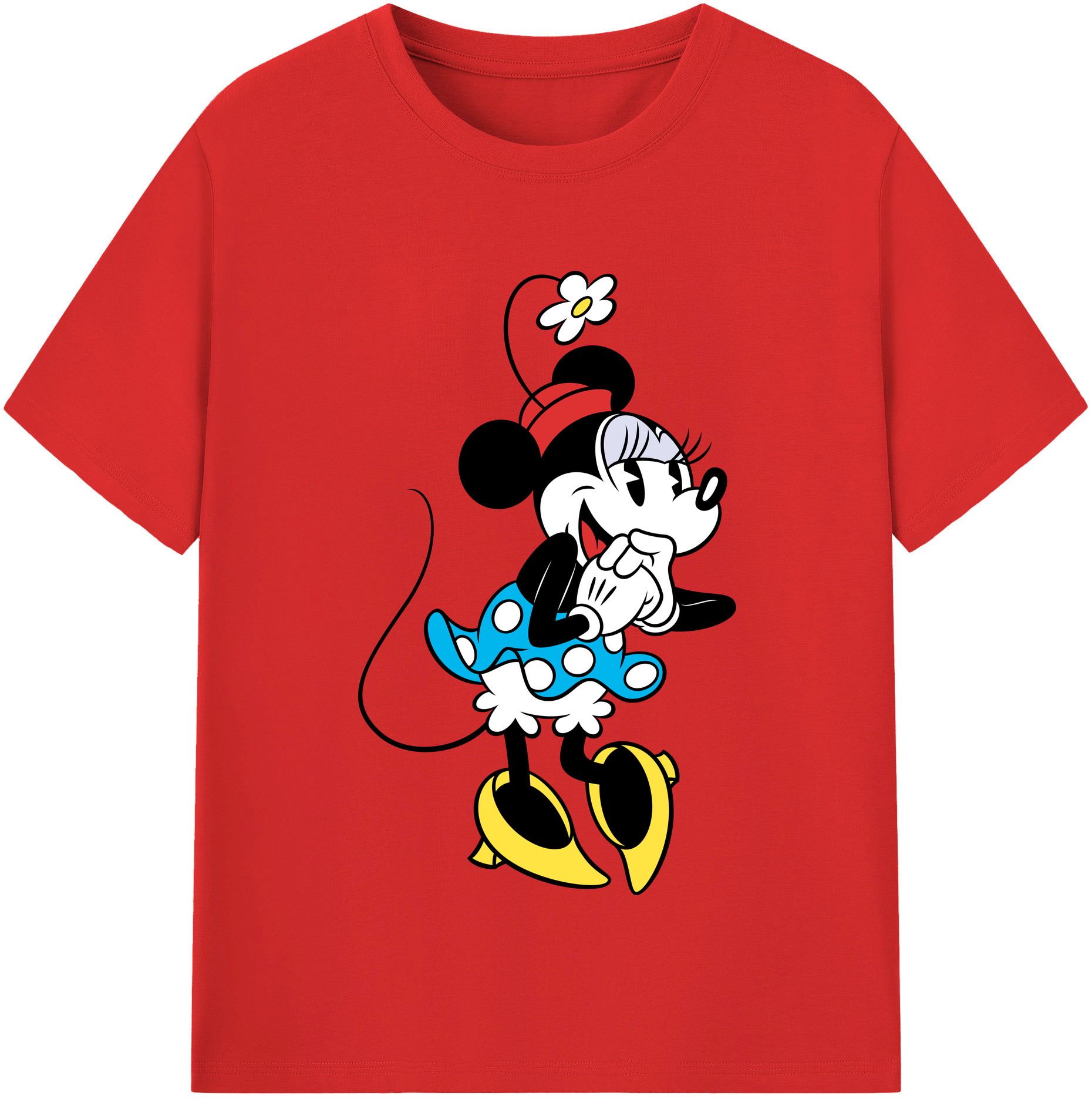 （画像用） ミッキーマウス Mickey Mouse レディースカジュアルプリントTシャツ（綿100％）