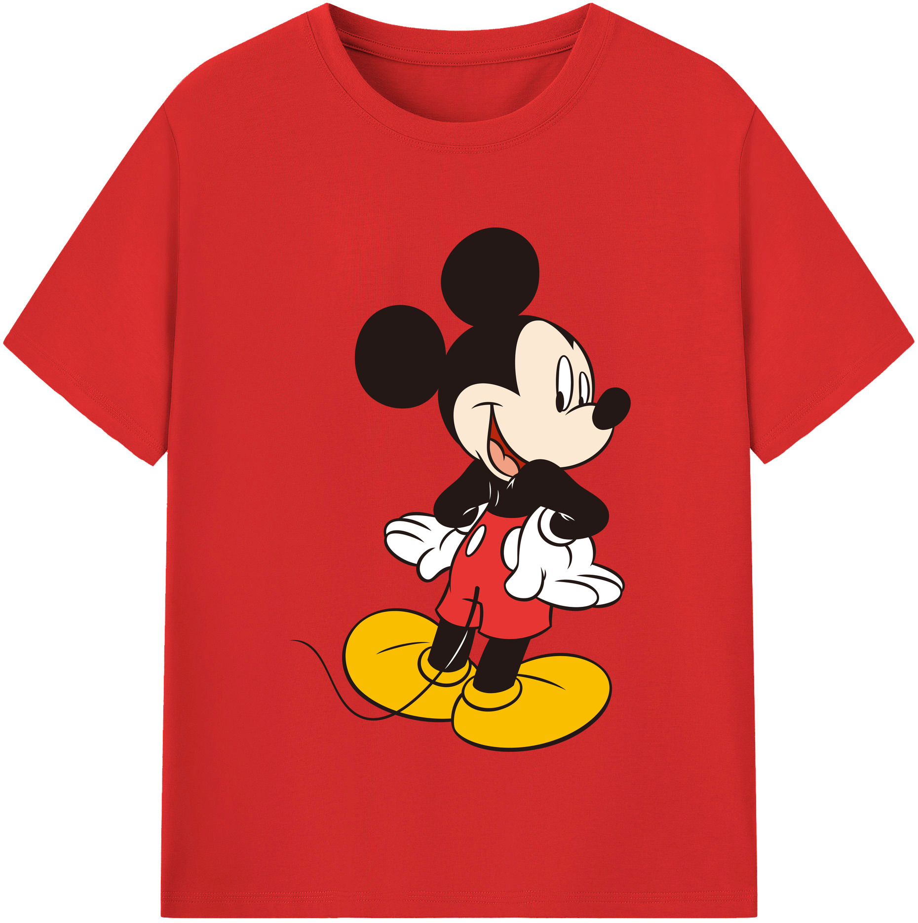 （画像用） ミッキーマウス Mickey Mouse レディースカジュアルプリントTシャツ（綿100％）