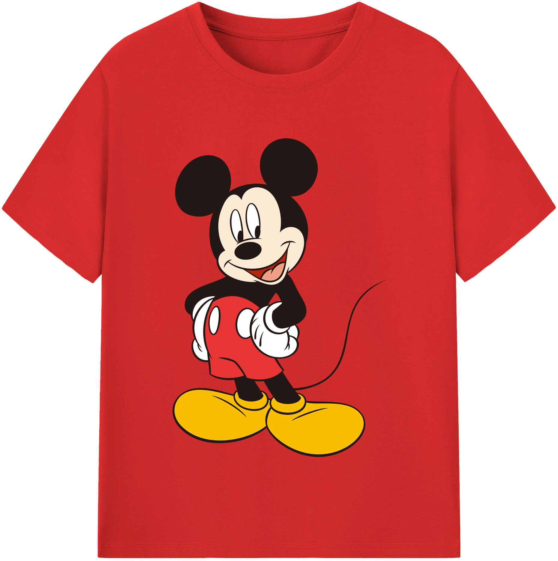 （画像用） ミッキーマウス Mickey Mouse レディースカジュアルプリントTシャツ（綿100％）