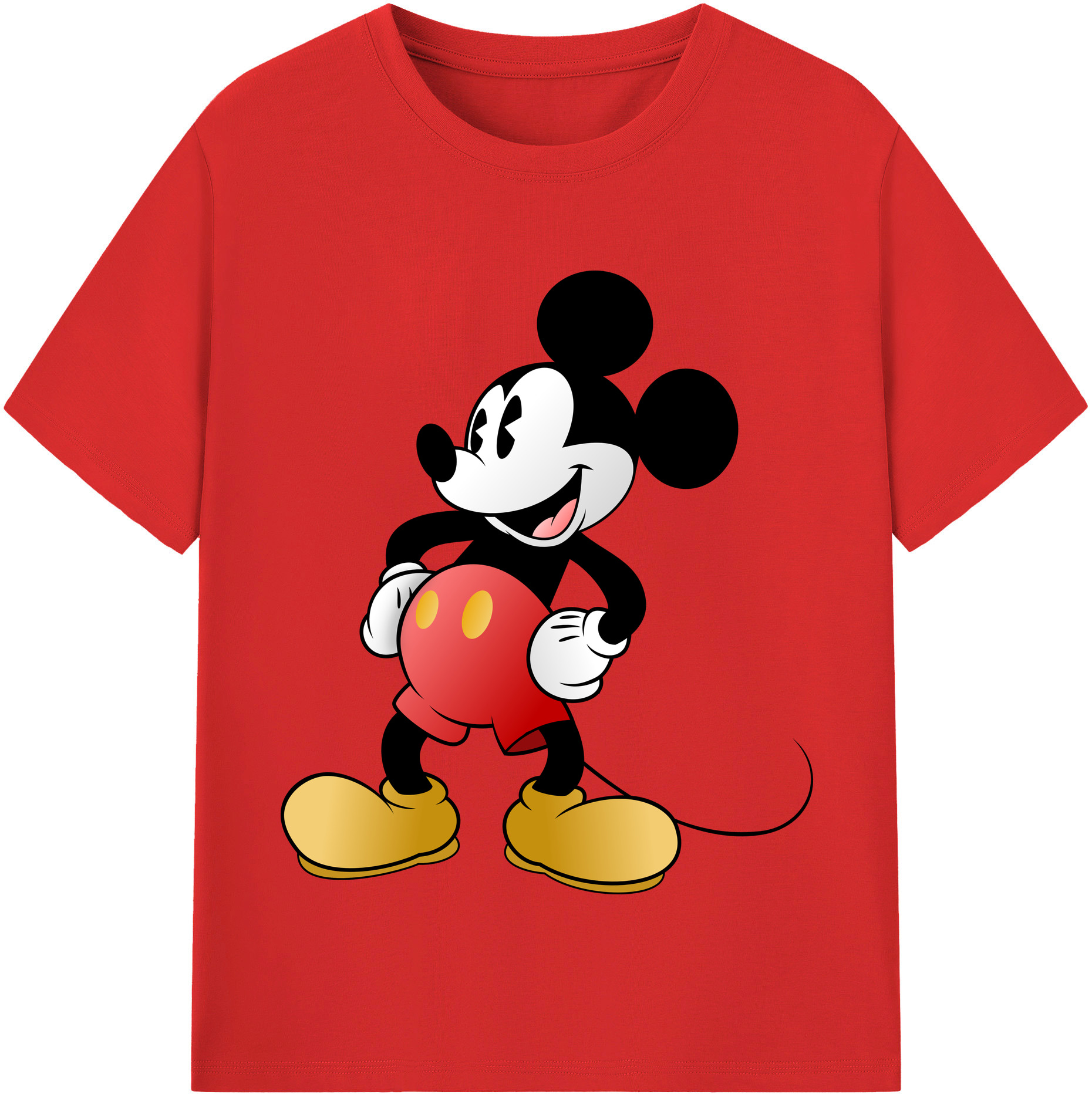 （画像用） ミッキーマウス Mickey Mouse レディースカジュアルプリントTシャツ（綿100％）