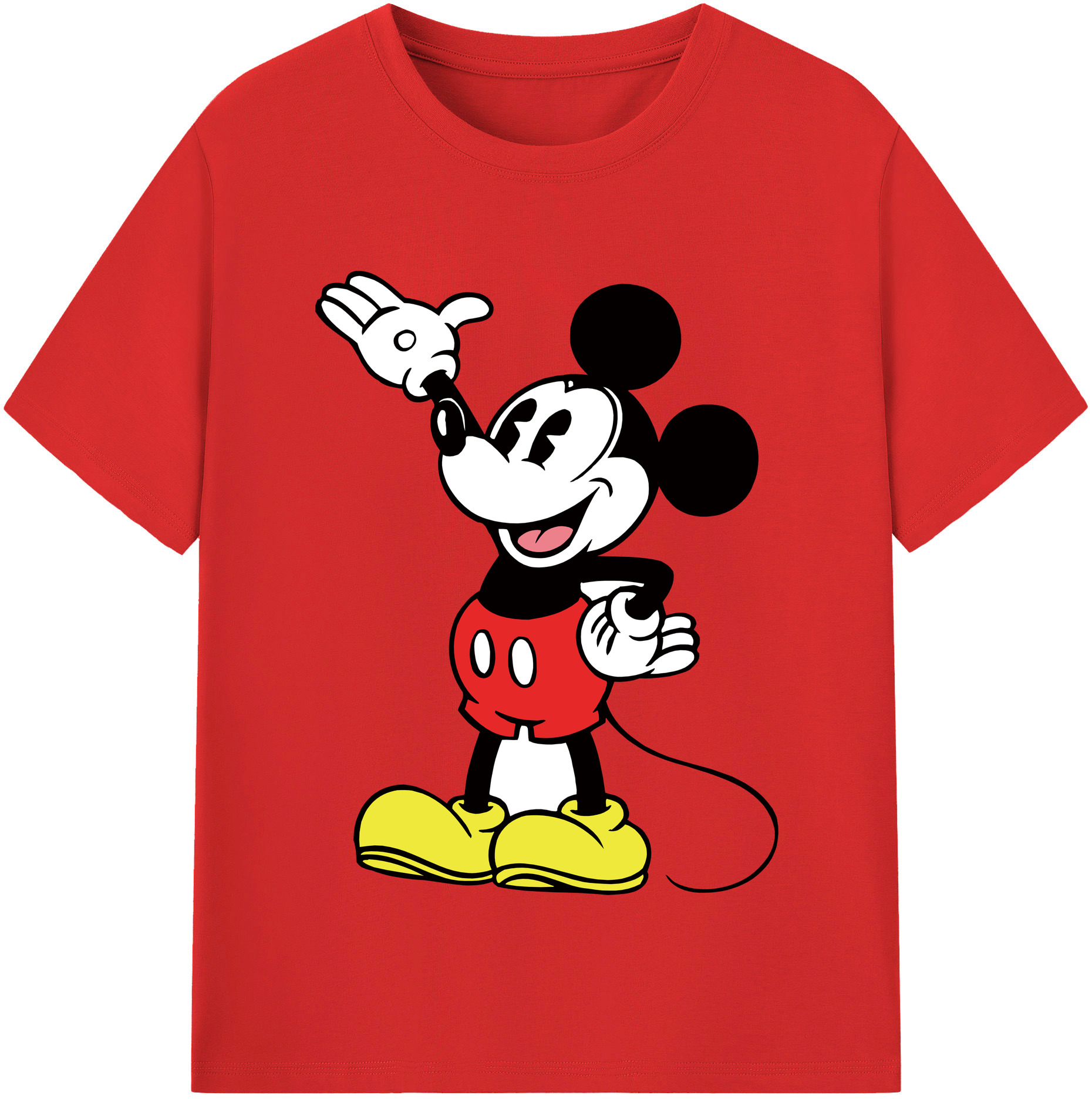 （画像用） ミッキーマウス Mickey Mouse レディースカジュアルプリントTシャツ（綿100％）