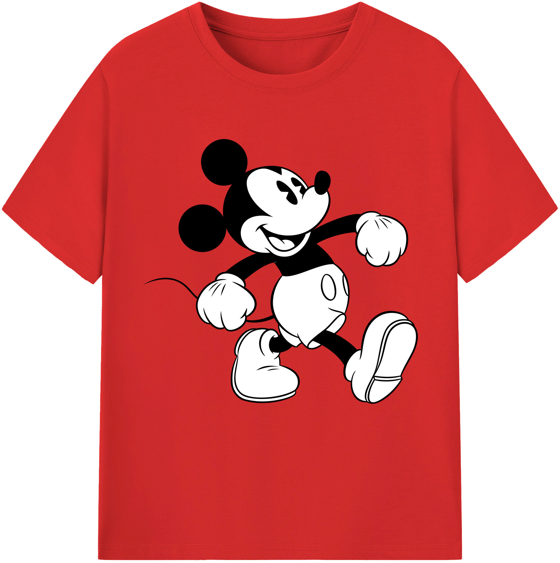 （画像用） ミッキーマウス Mickey Mouse レディースカジュアルプリントTシャツ（綿100％）