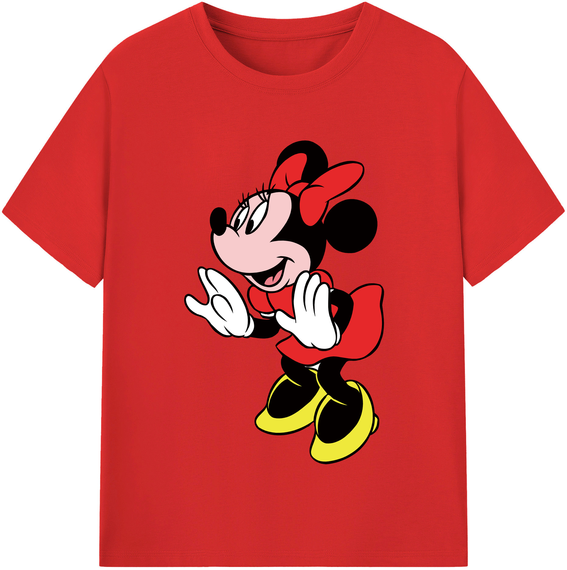 （画像用） ミッキーマウス Mickey Mouse レディースカジュアルプリントTシャツ（綿100％）