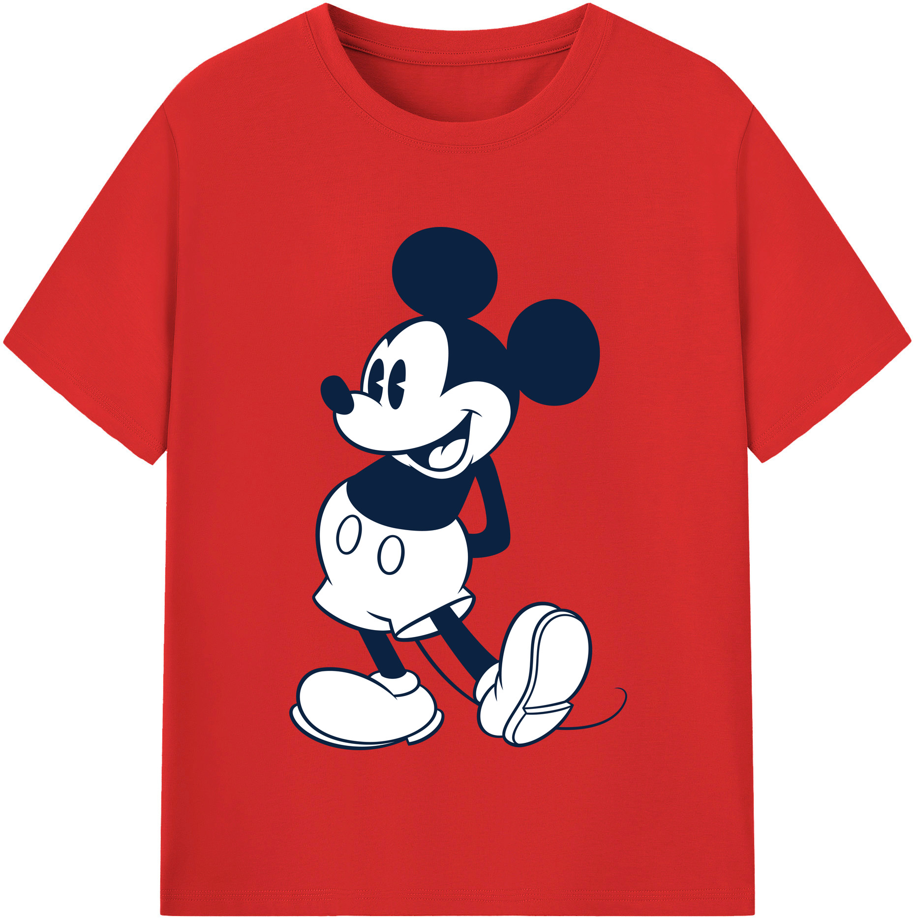 （画像用） ミッキーマウス Mickey Mouse レディースカジュアルプリントTシャツ（綿100％）