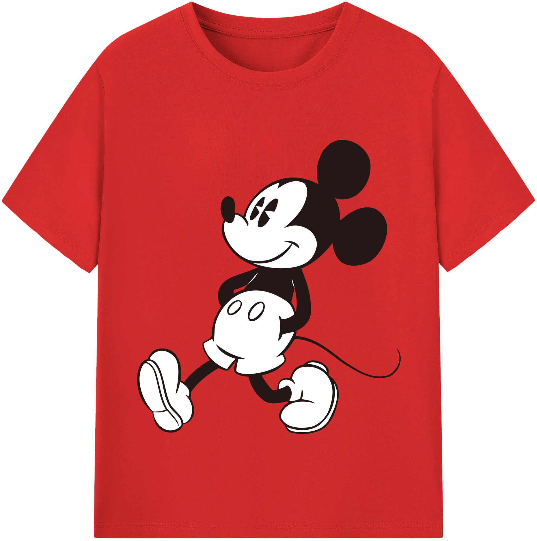 （画像用） ミッキーマウス Mickey Mouse レディースカジュアルプリントTシャツ（綿100％）