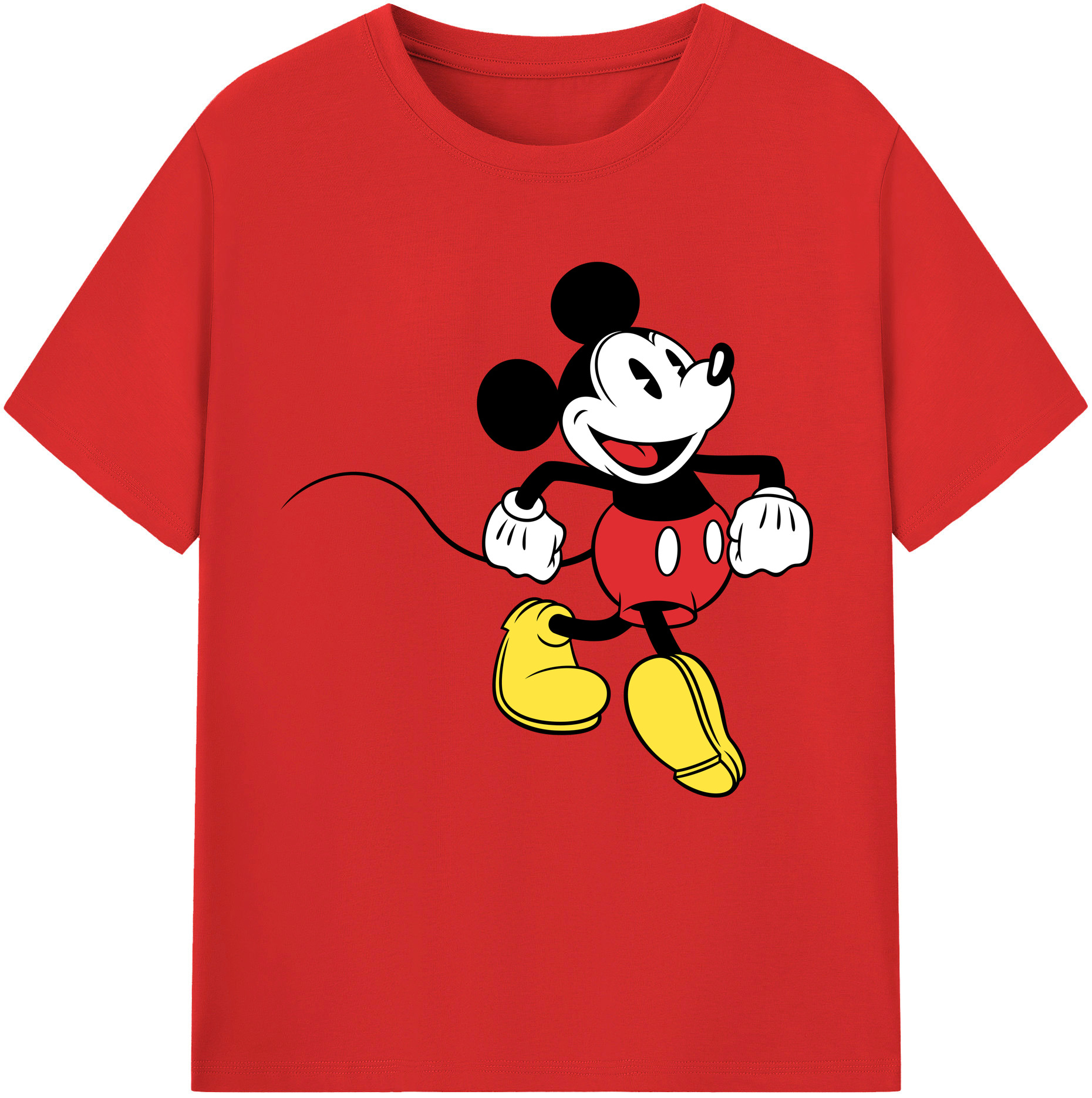 （画像用） ミッキーマウス Mickey Mouse レディースカジュアルプリントTシャツ（綿100％）