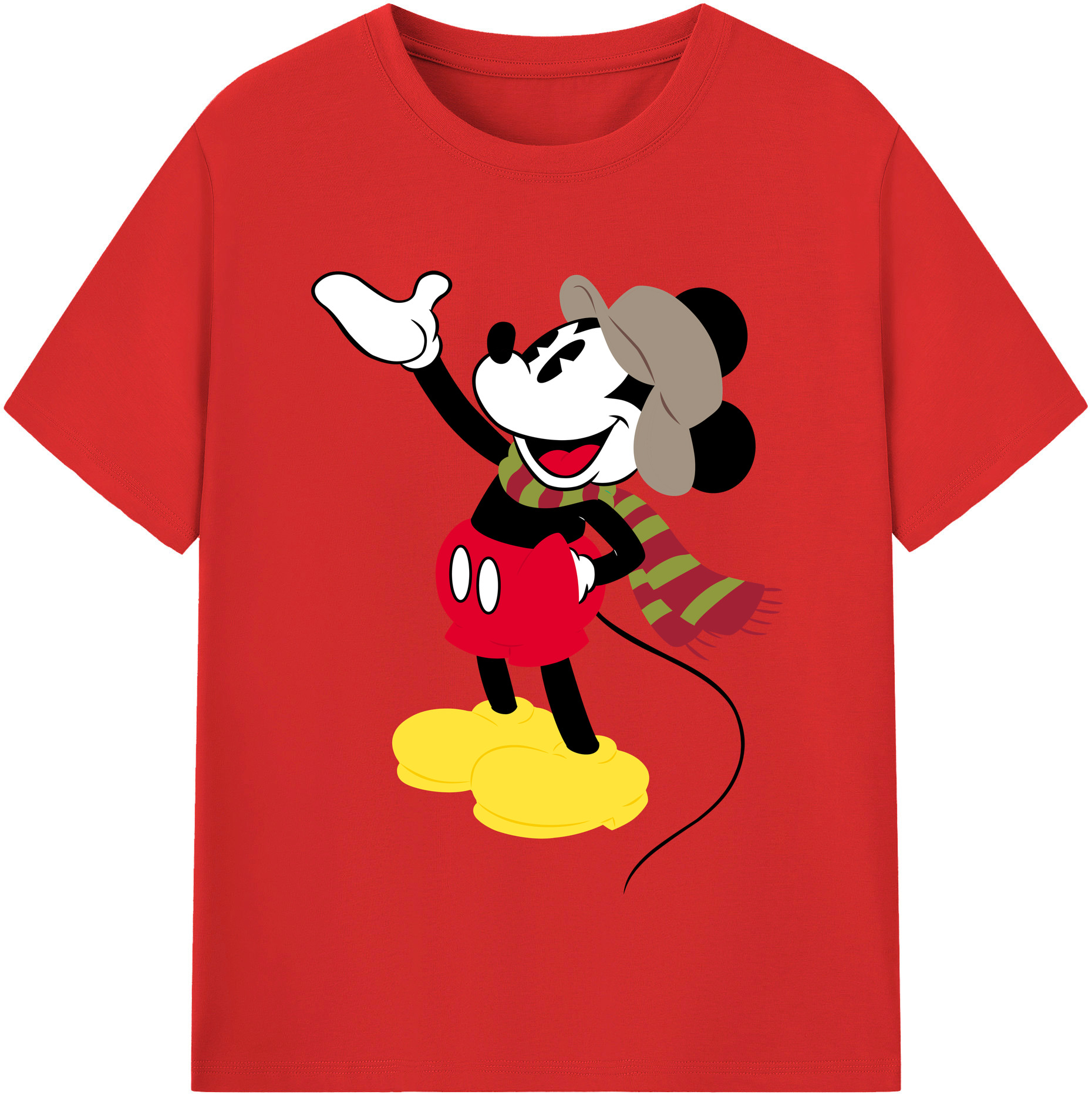 （画像用） ミッキーマウス Mickey Mouse レディースカジュアルプリントTシャツ（綿100％）