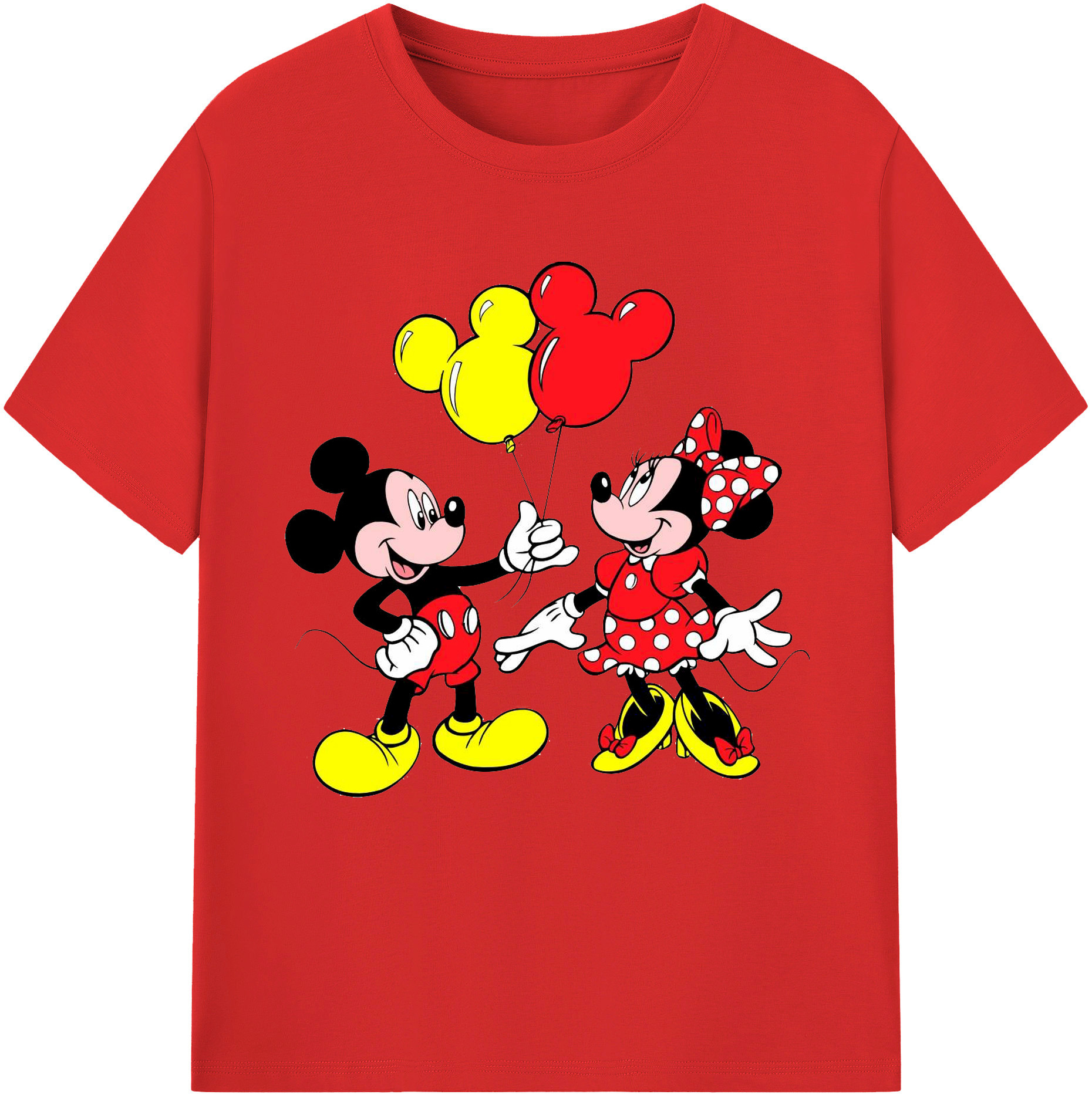 （画像用） ミッキーマウス Mickey Mouse レディースカジュアルプリントTシャツ（綿100％）