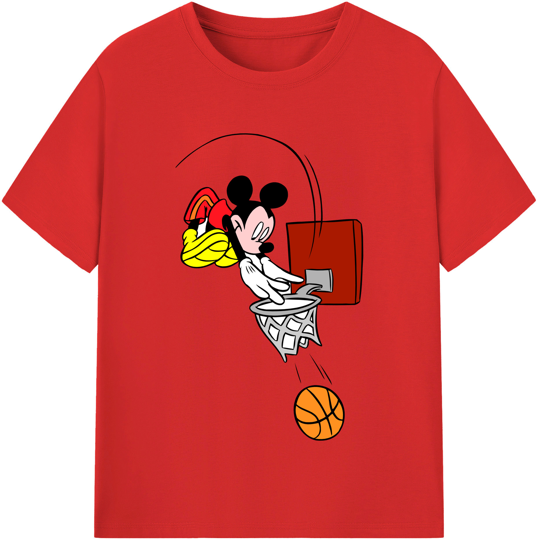 （画像用） ミッキーマウス Mickey Mouse レディースカジュアルプリントTシャツ（綿100％）