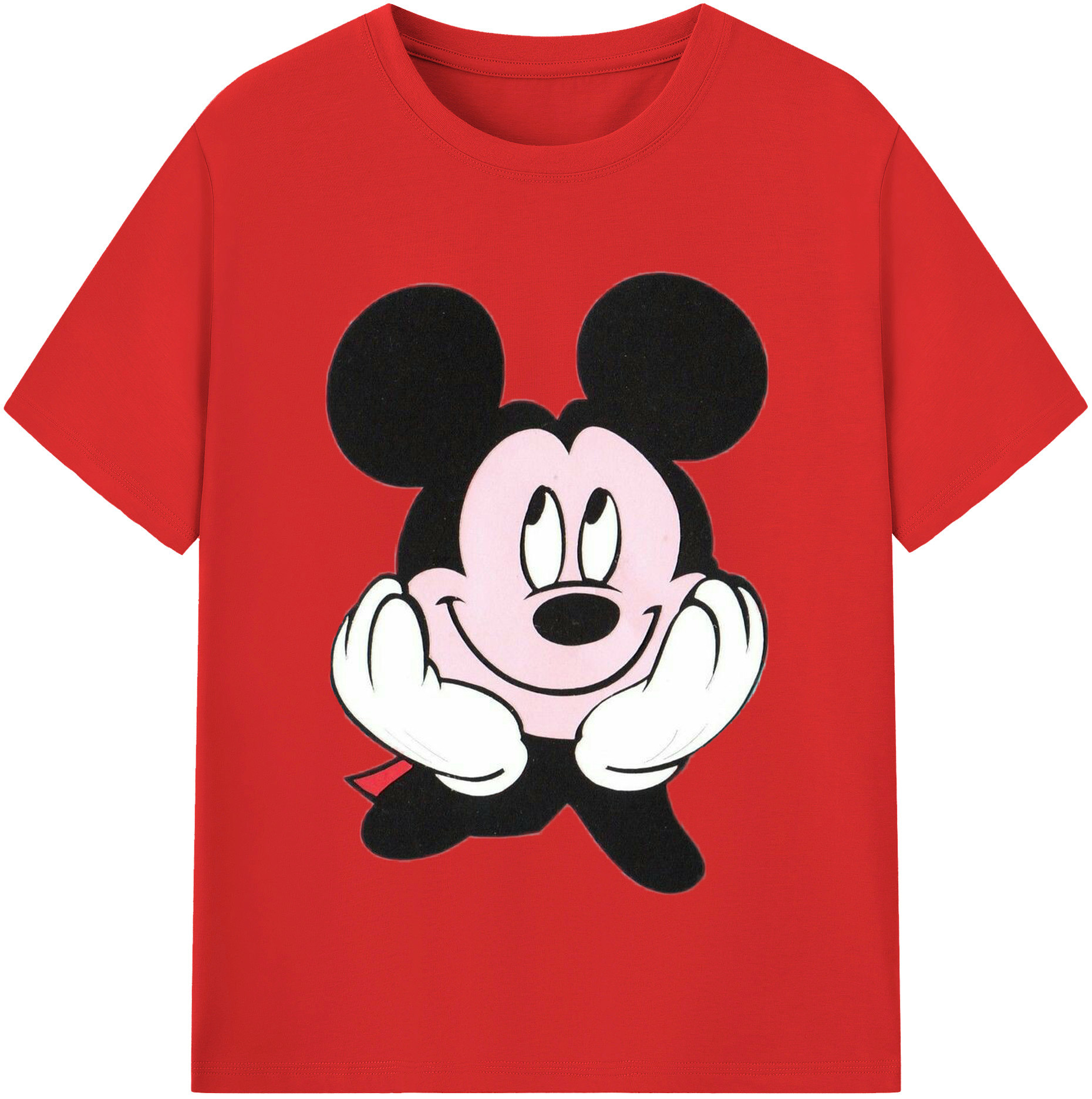 （画像用） ミッキーマウス Mickey Mouse レディースカジュアルプリントTシャツ（綿100％）